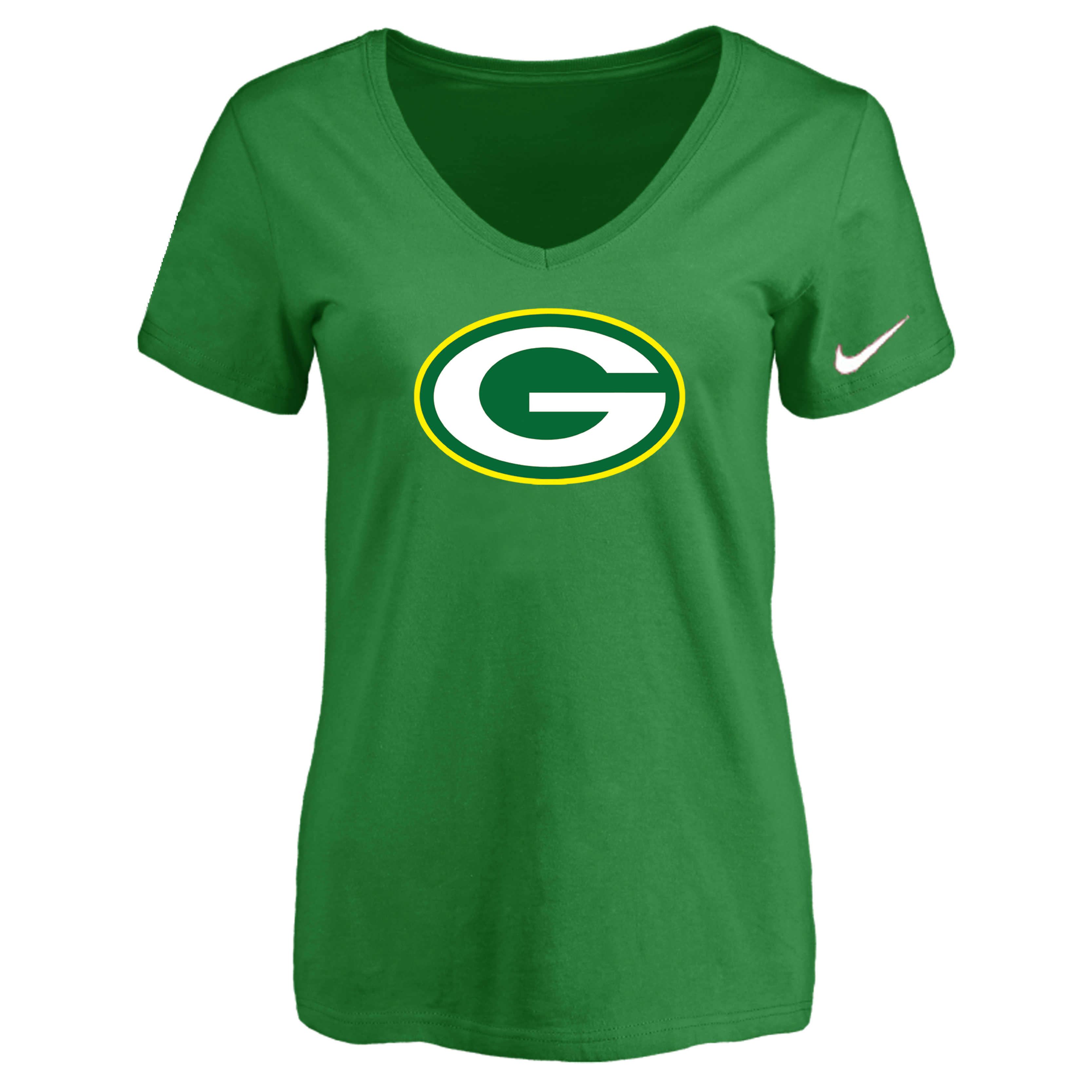 Green Bay Packers D.Green Women's Logo V neck T-Shirt