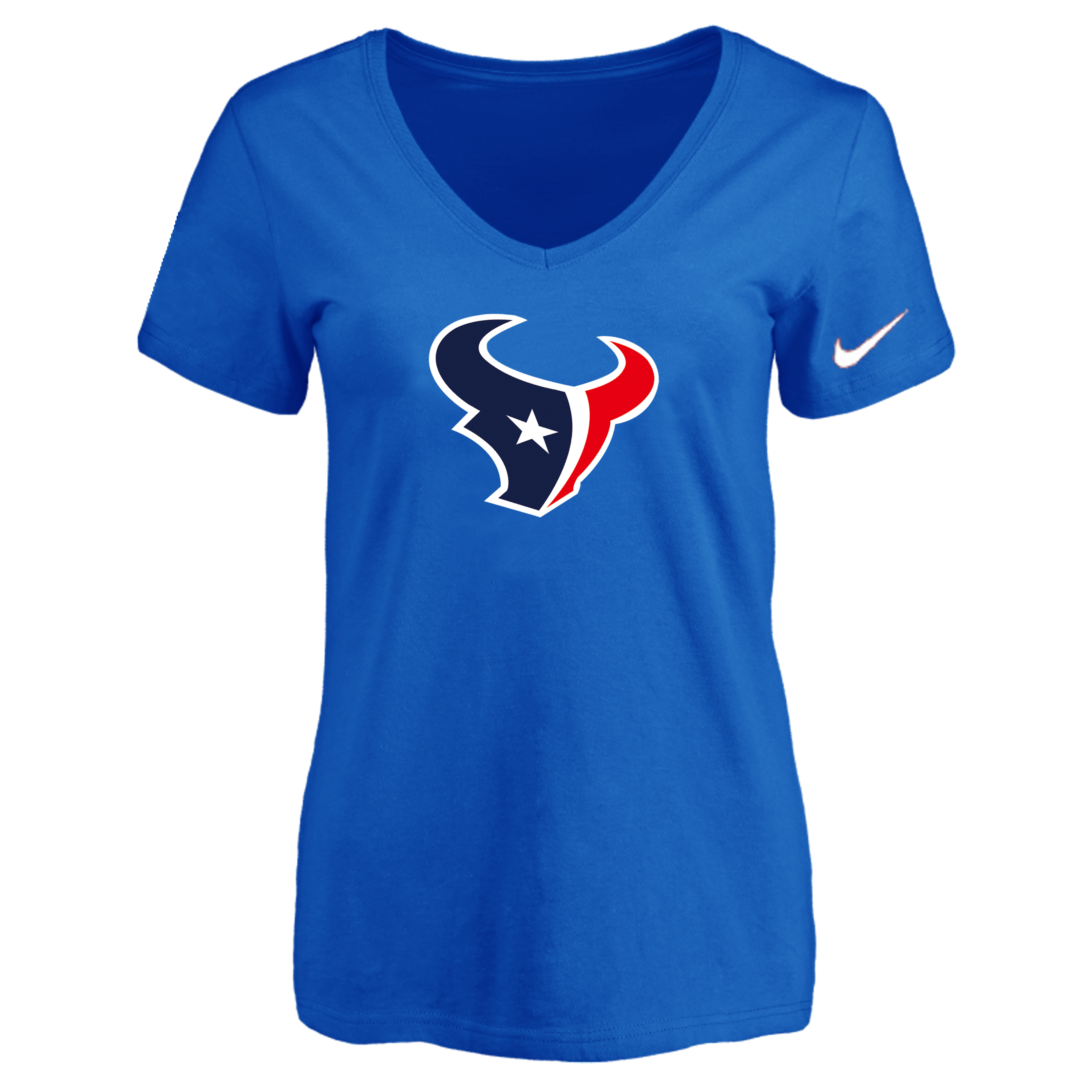 Houston Texans Blue Women's Logo V neck T-Shirt