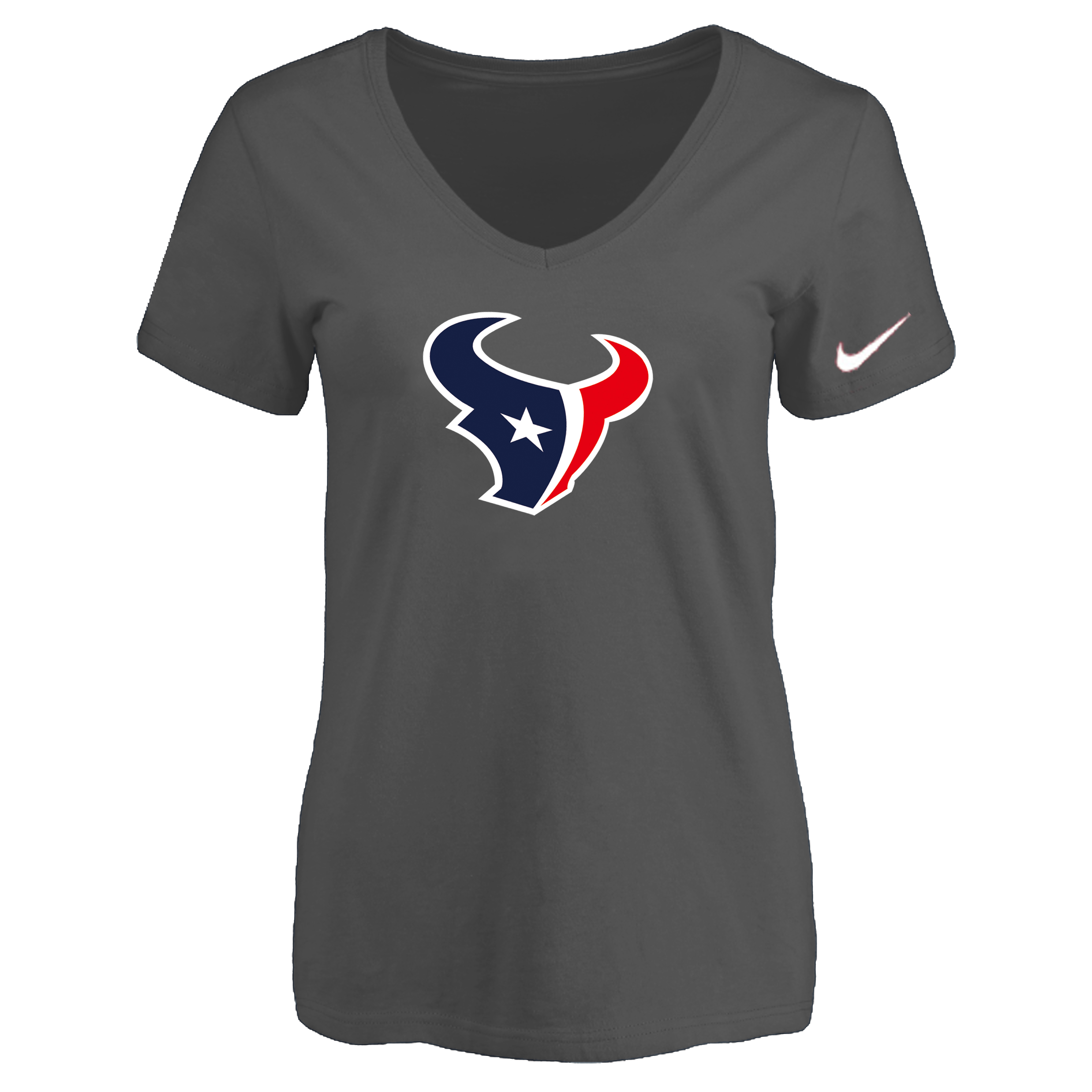 Houston Texans D.Gray Women's Logo V neck T-Shirt