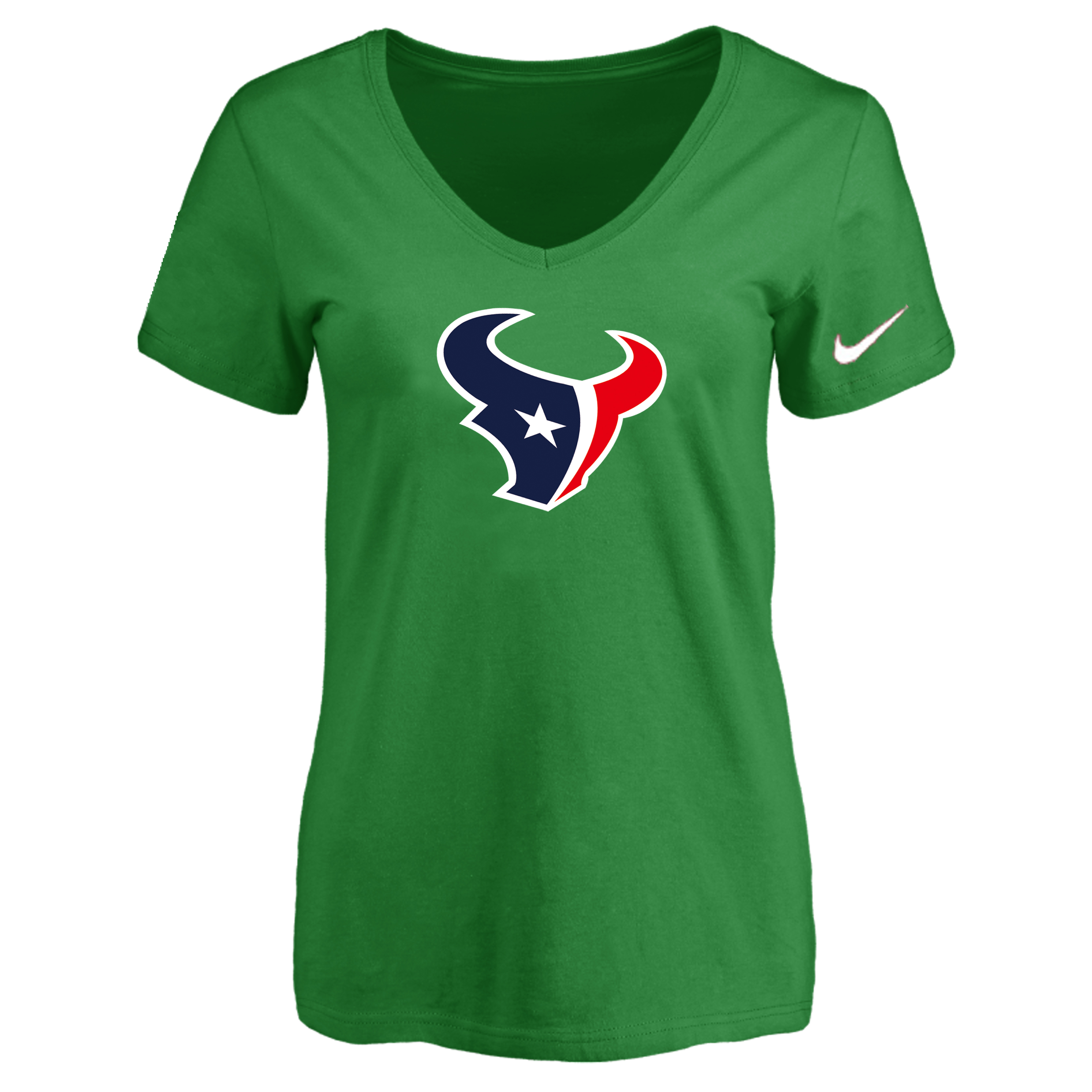 Houston Texans D.Green Women's Logo V neck T-Shirt