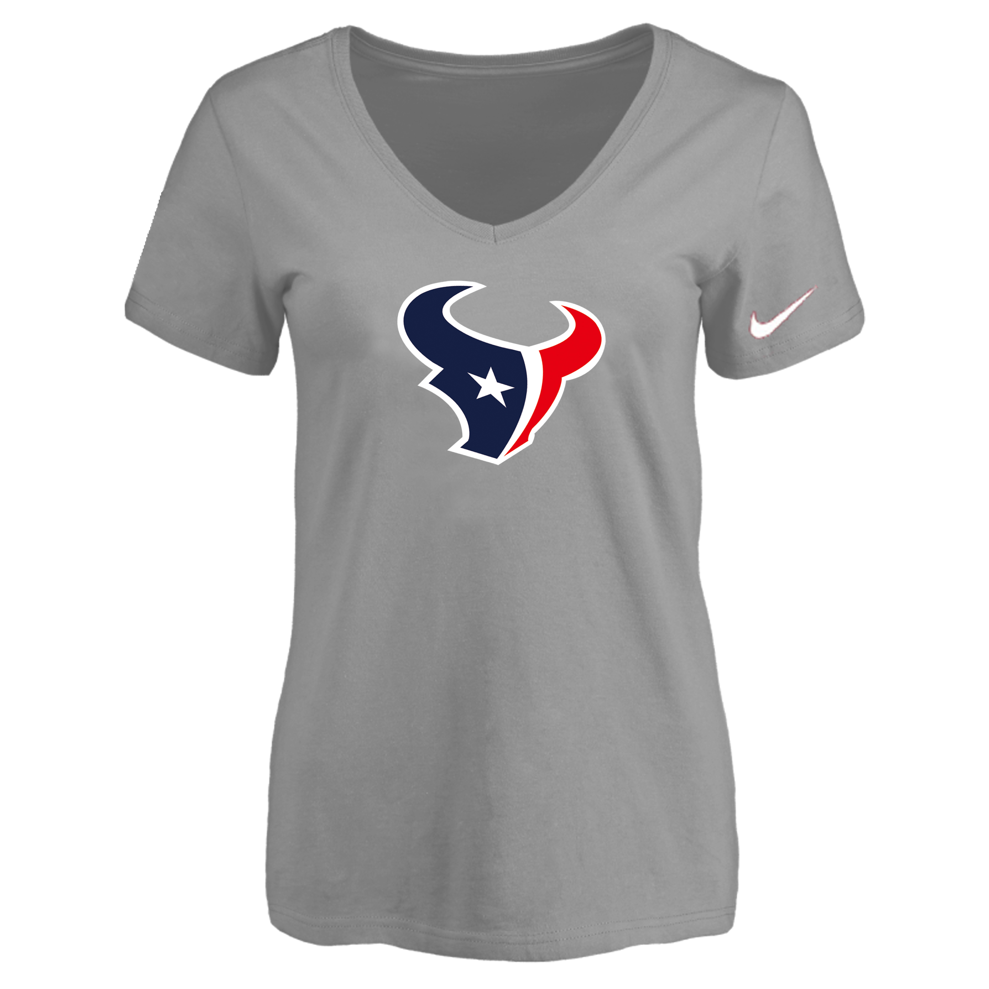 Houston Texans L.Gray Women's Logo V neck T-Shirt