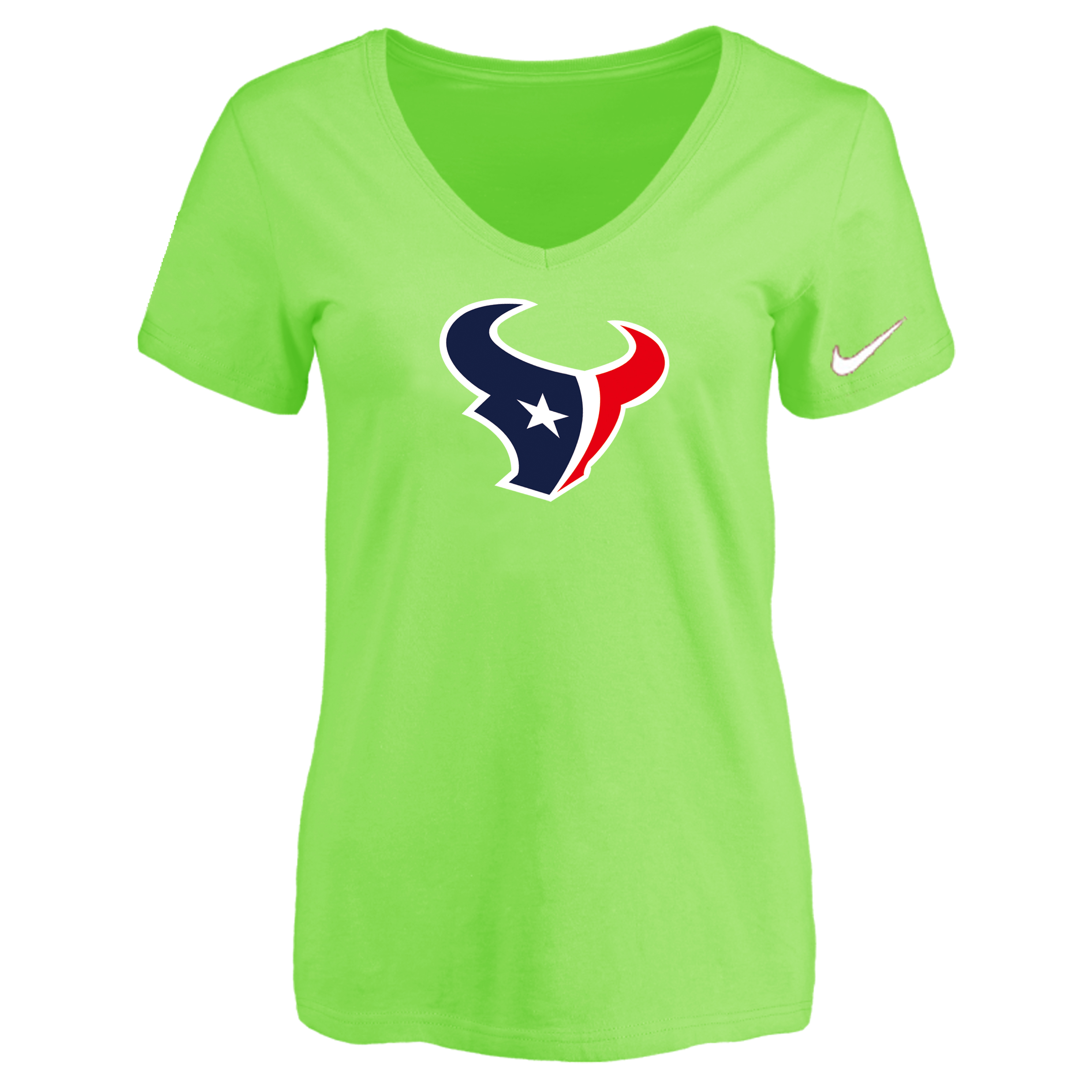 Houston Texans L.Green Women's Logo V neck T-Shirt