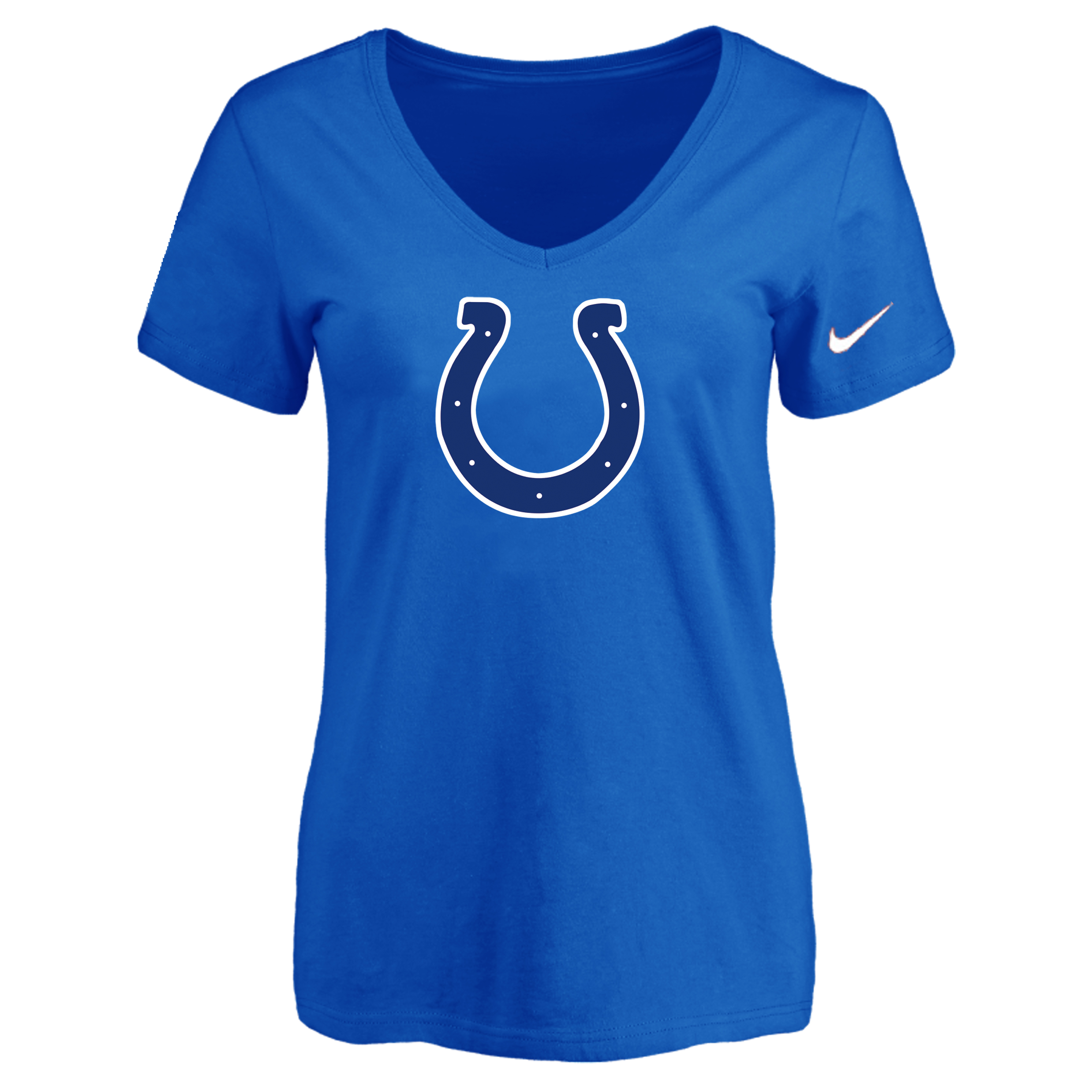 Indiannapolis Colts Blue Women's Logo V neck T-Shirt - Click Image to Close