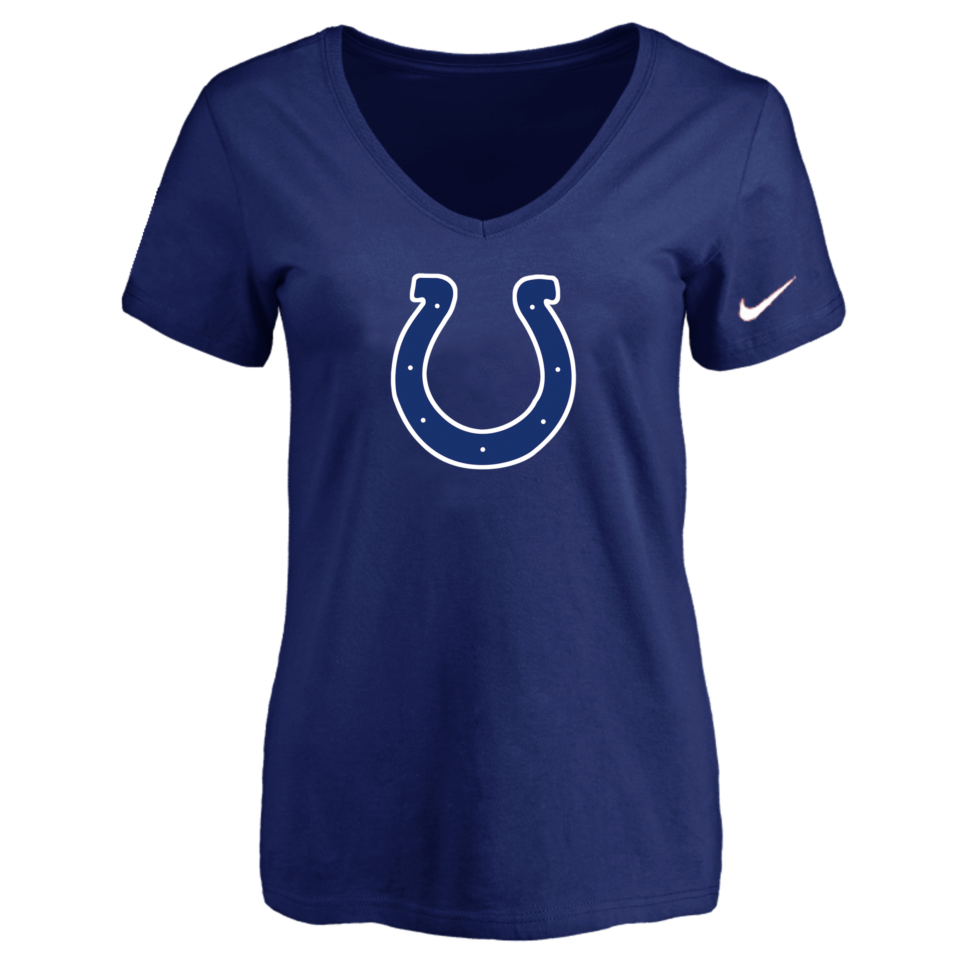 Indiannapolis Colts D.Blue Women's Logo V neck T-Shirt - Click Image to Close