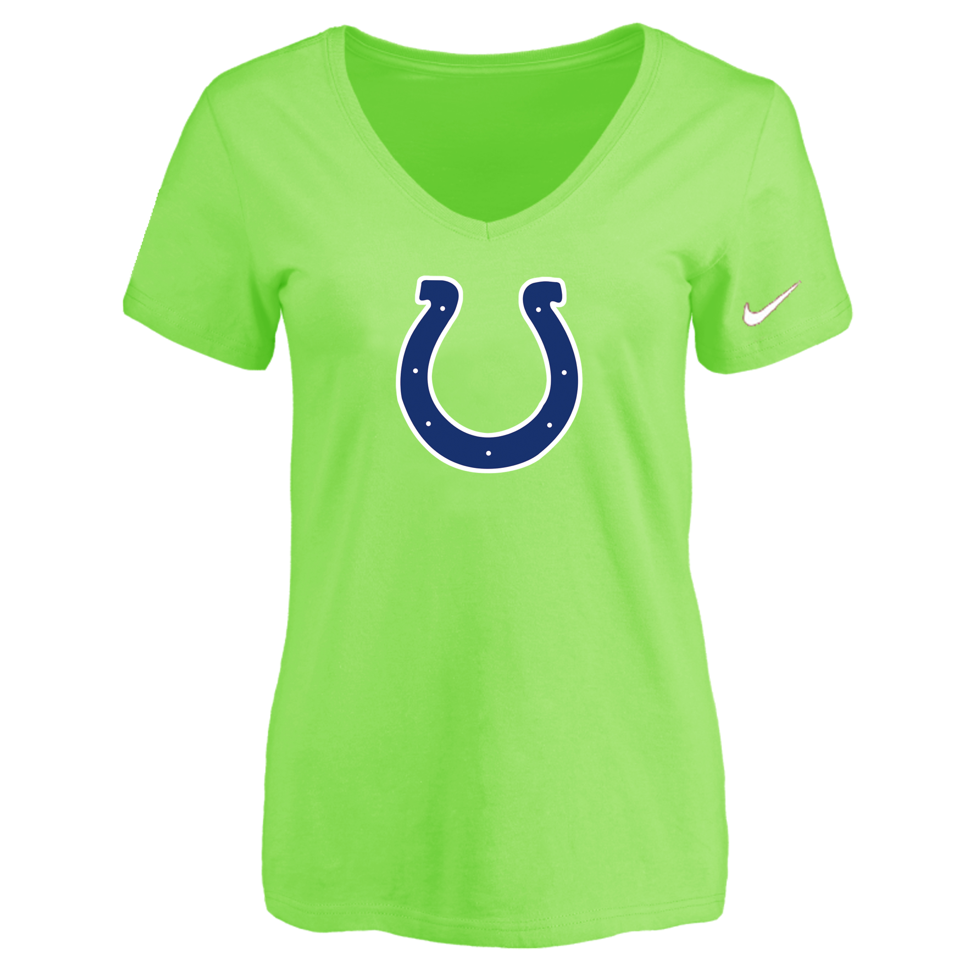 Indiannapolis Colts L.Green Women's Logo V neck T-Shirt - Click Image to Close