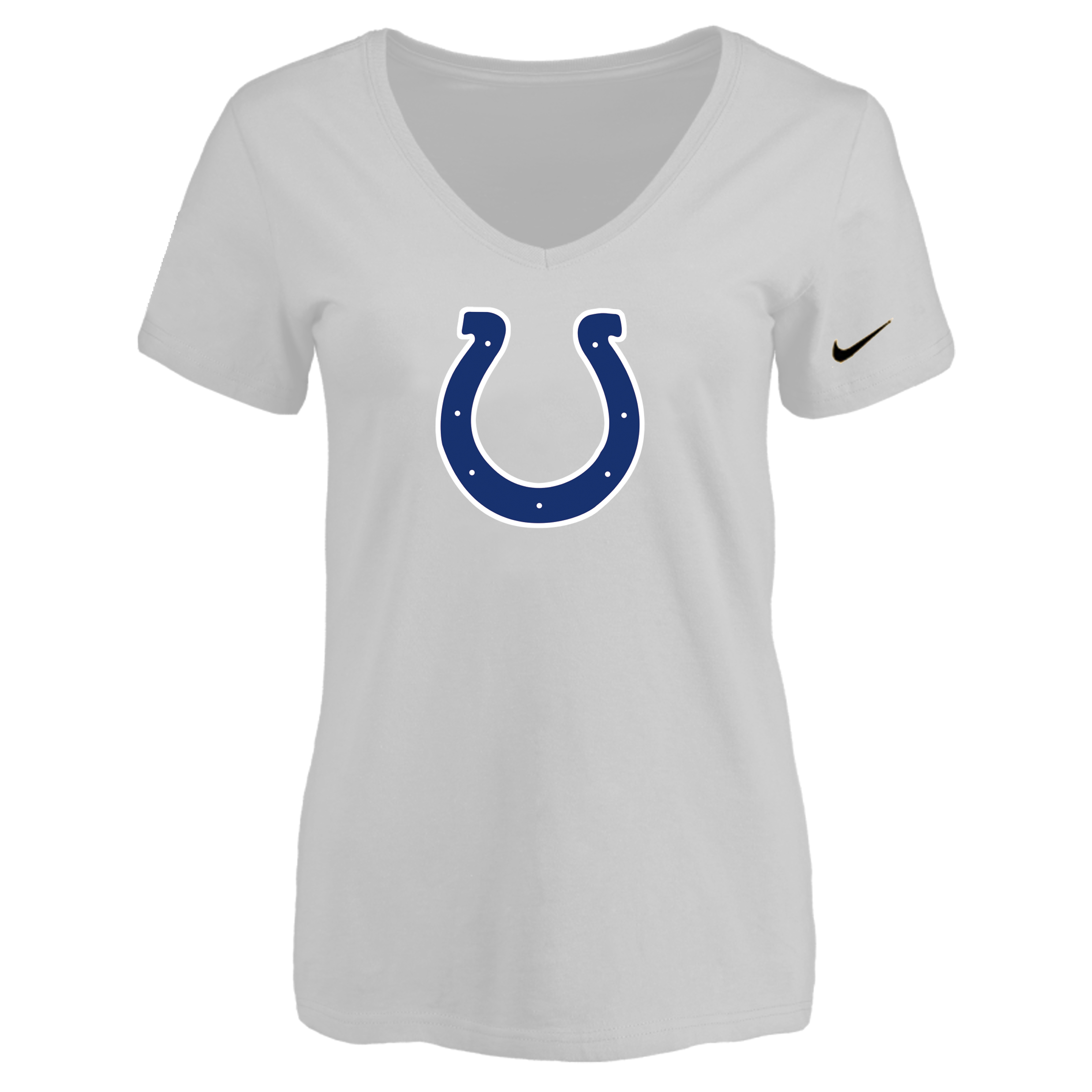 Indiannapolis Colts White Women's Logo V neck T-Shirt