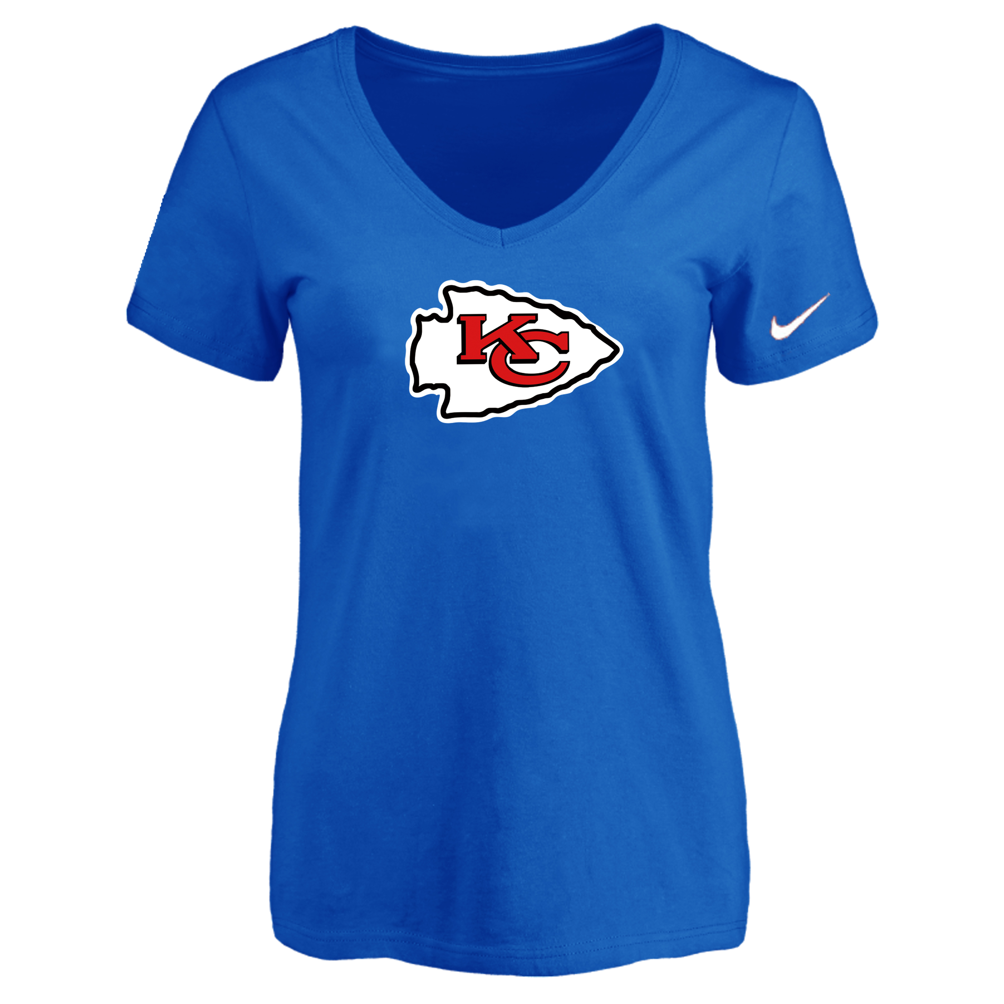 Kansas City Chief Blue Women's Logo V neck T-Shirt