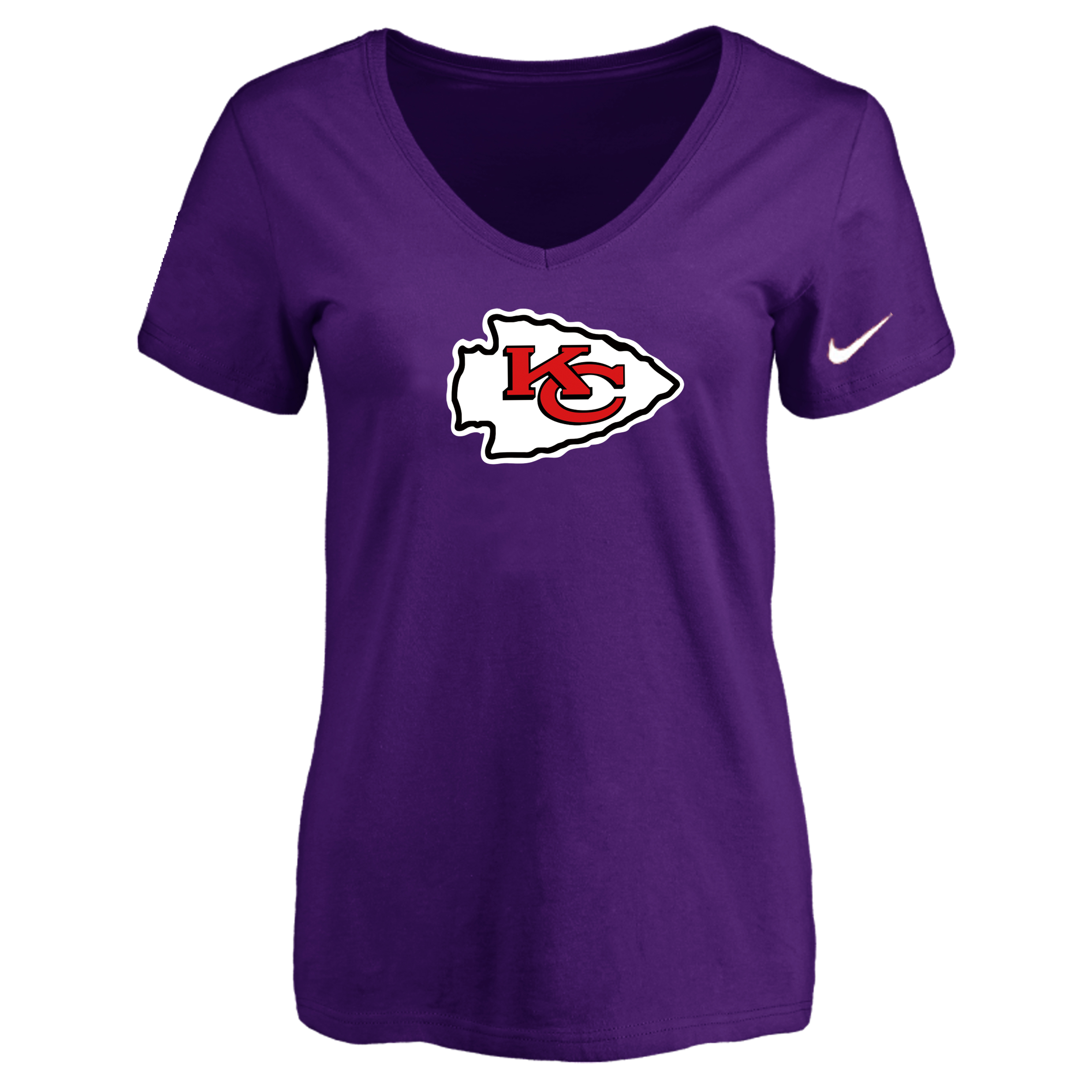 Kansas City Chief Purple Women's Logo V neck T-Shirt