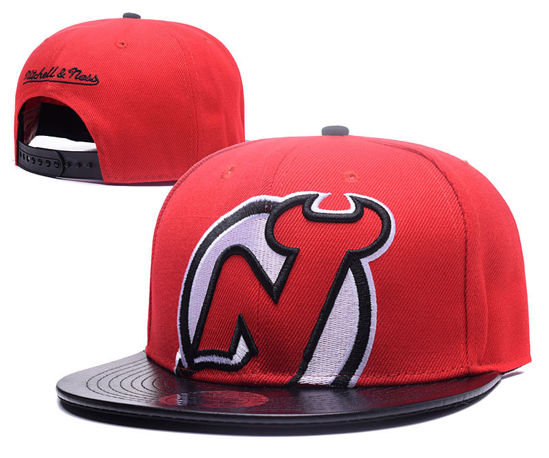 Devils Team Logo Red Mitchell & Ness Adjustable Hat GS