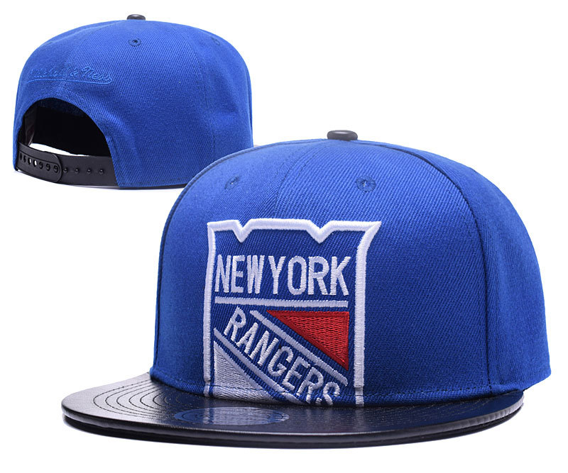Rangers Team Logo Blue Mitchell & Ness Adjustable Hat GS