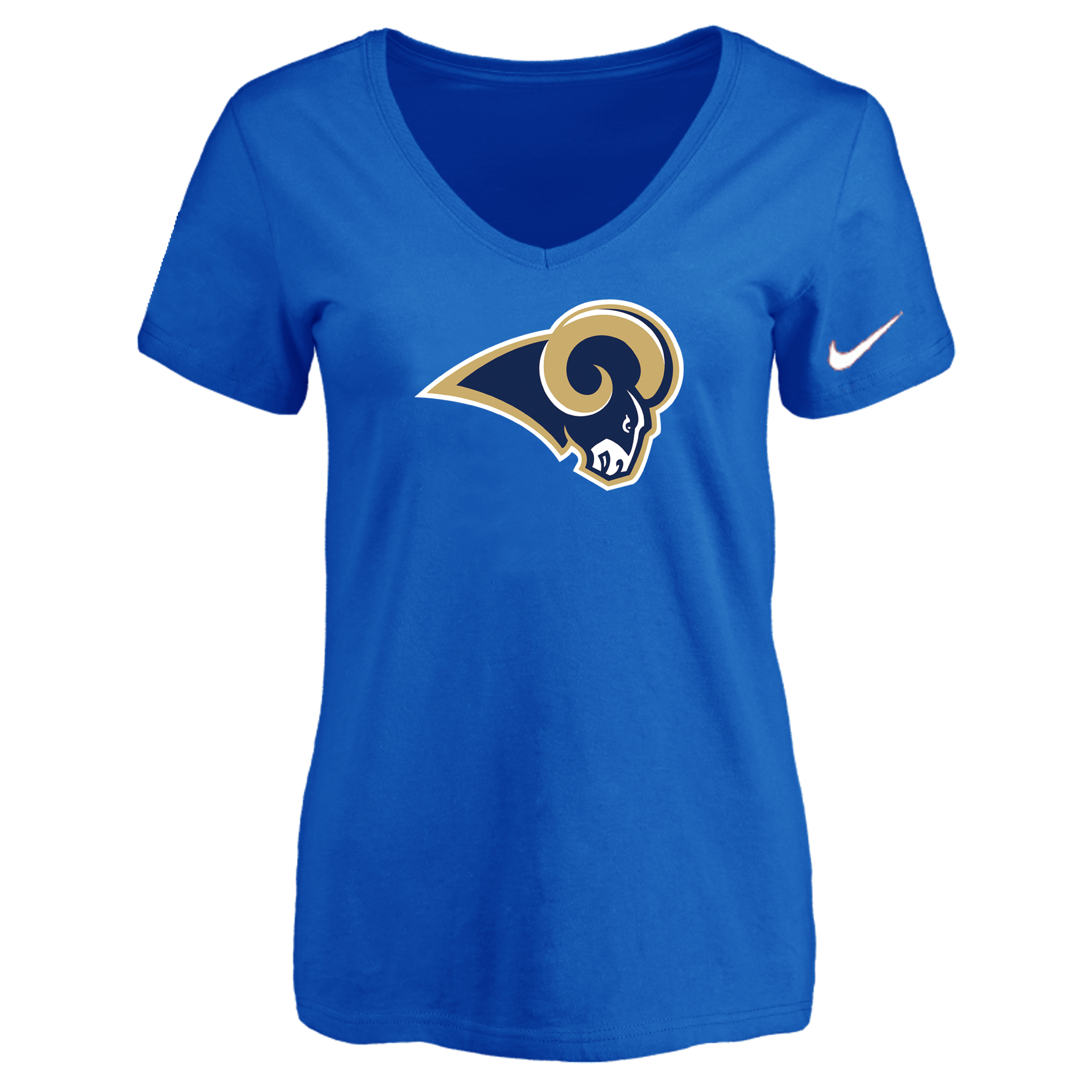 Los Angeles Rams Blue Women's Logo V neck T-Shirt