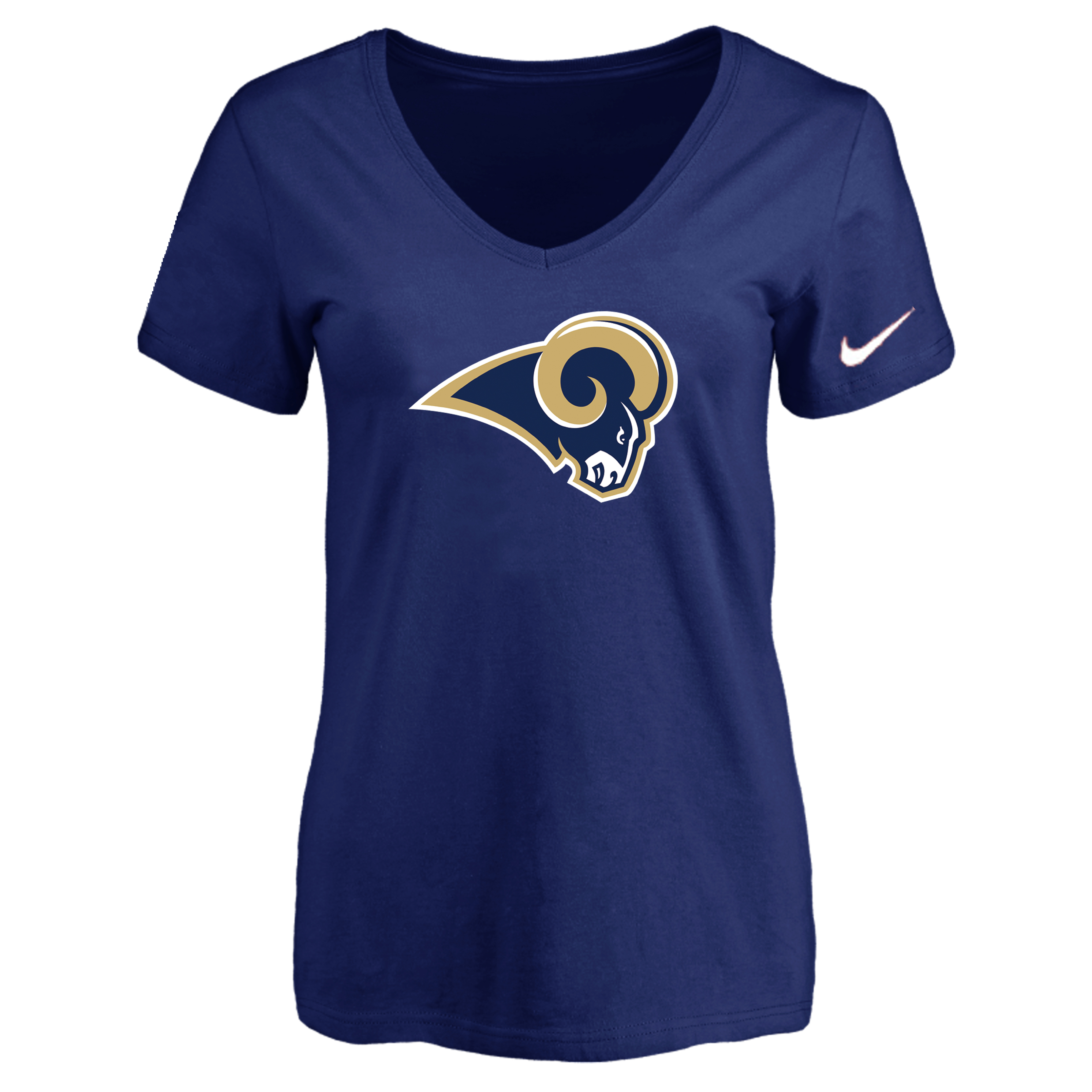 Los Angeles Rams D.Blue Women's Logo V neck T-Shirt