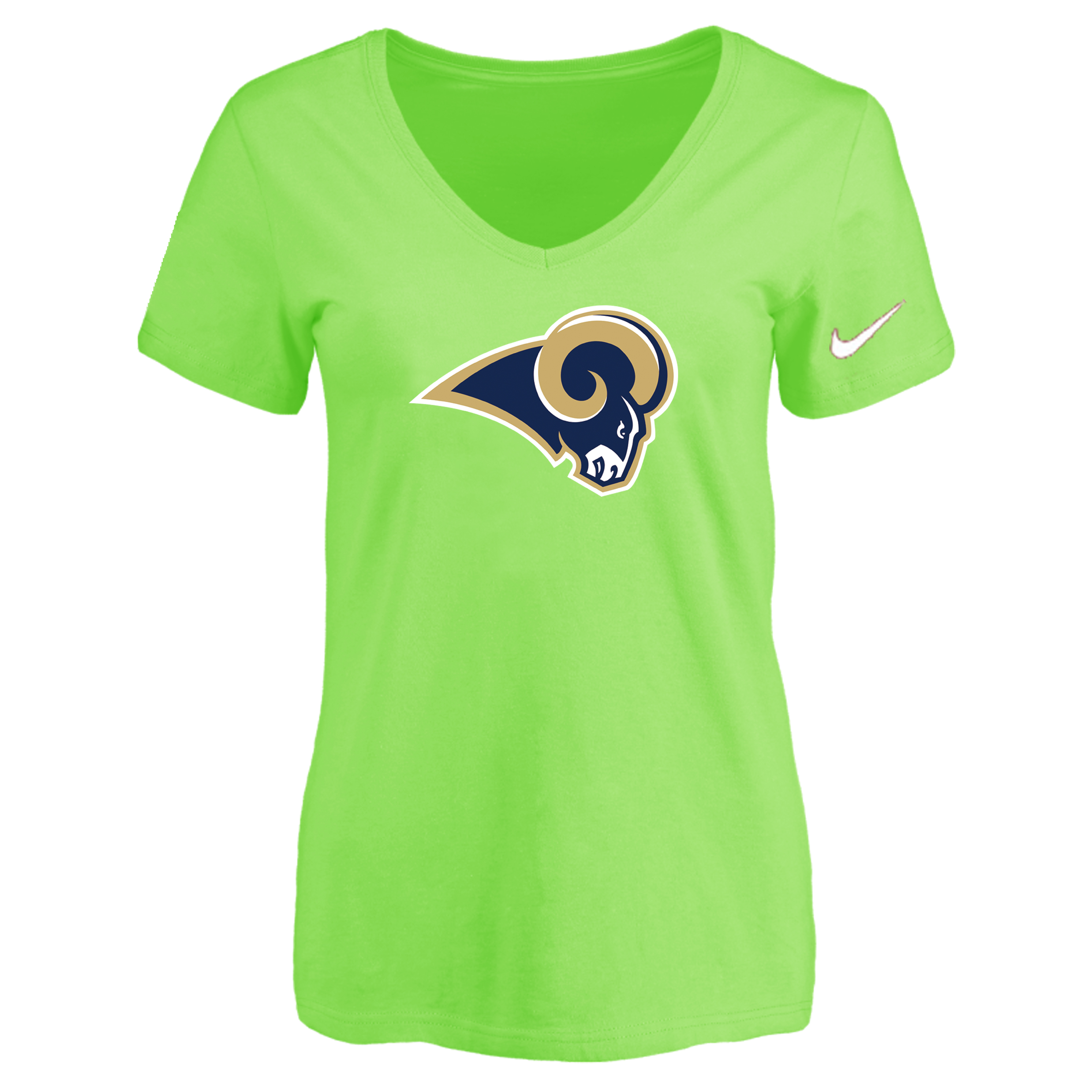 Los Angeles Rams L.Green Women's Logo V neck T-Shirt