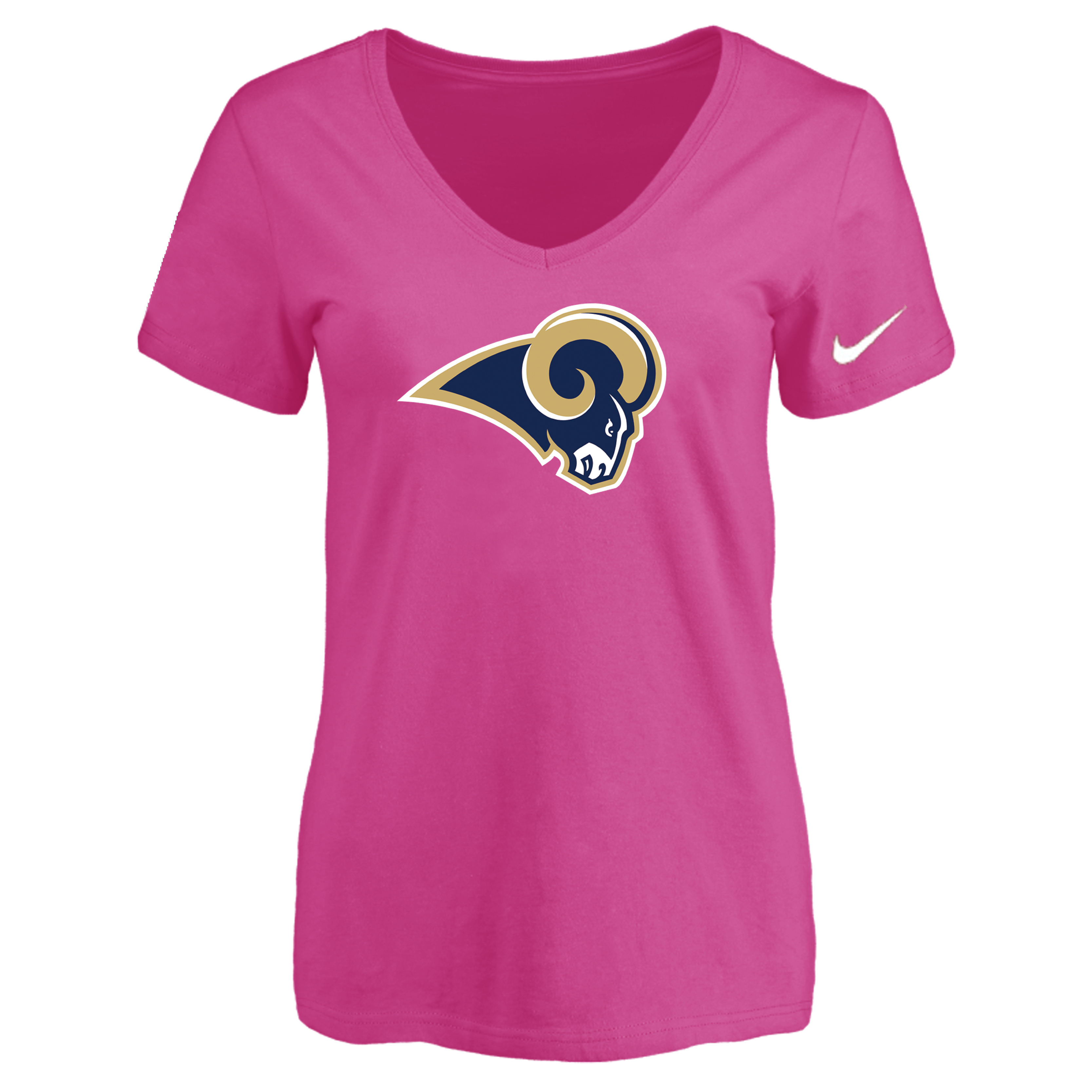 Los Angeles Rams Peach Women's Logo V neck T-Shirt