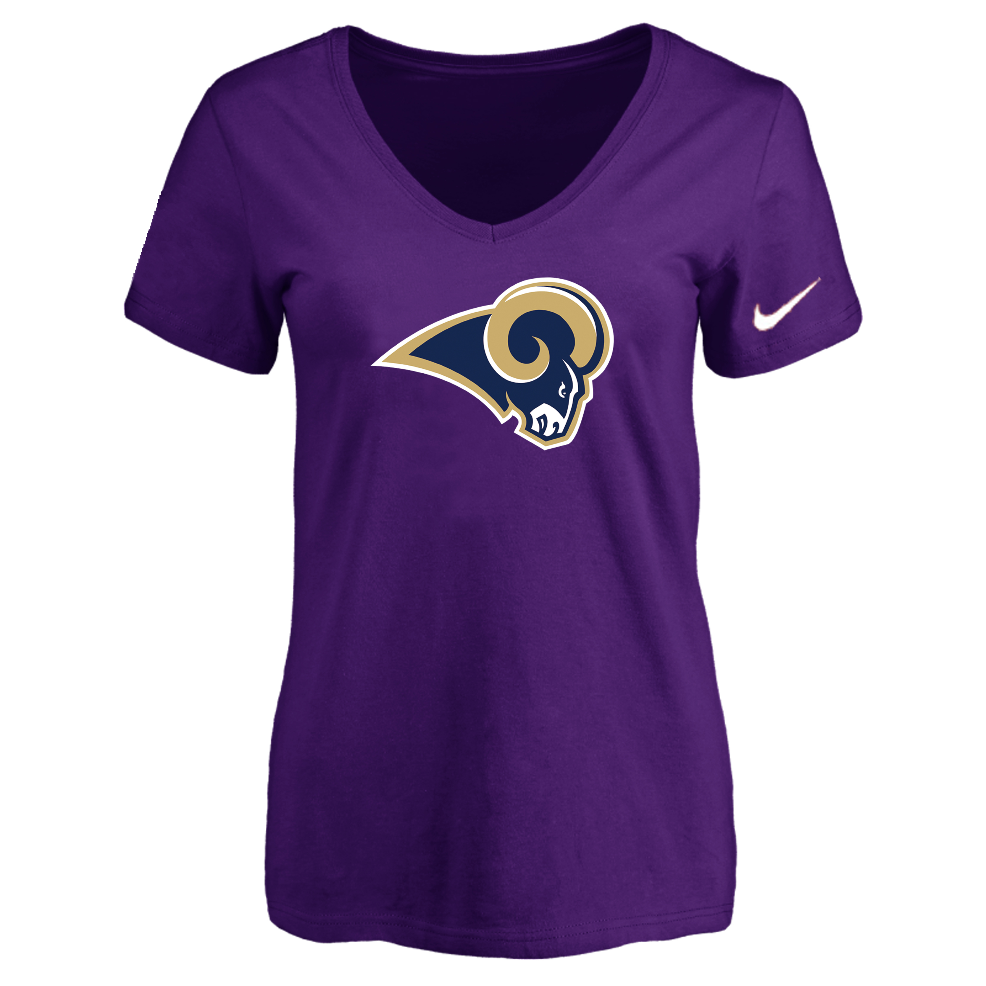 Los Angeles Rams Purple Women's Logo V neck T-Shirt