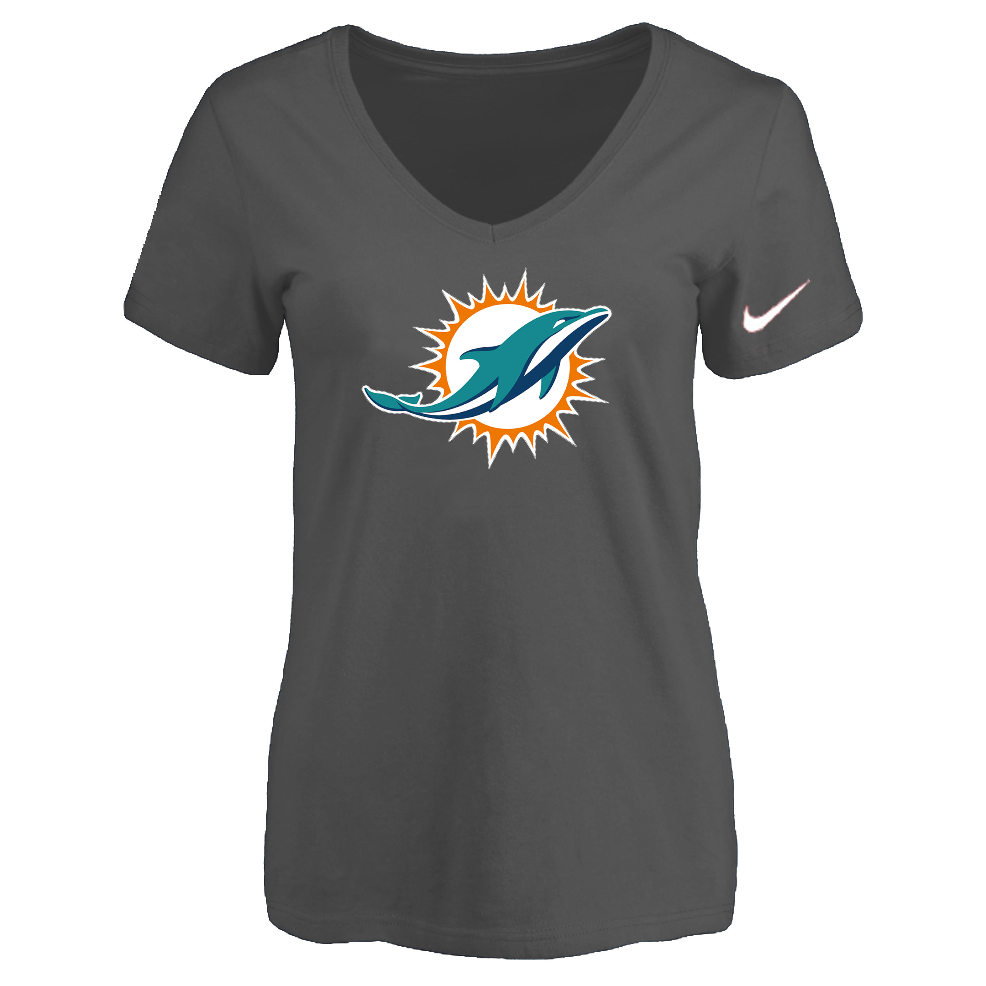 Miami Dolphins D.Gray Women's Logo V neck T-Shirt