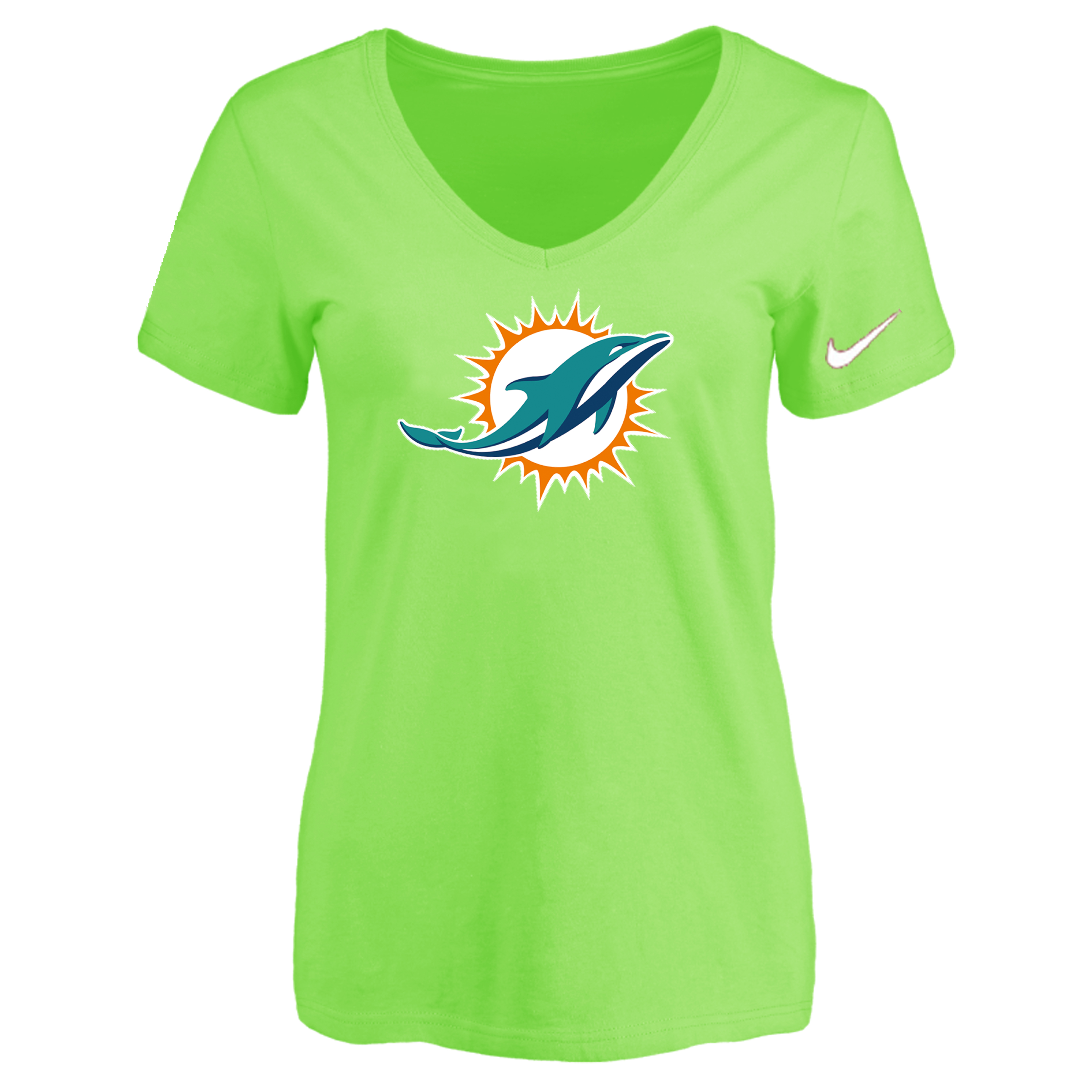 Miami Dolphins L.Green Women's Logo V neck T-Shirt