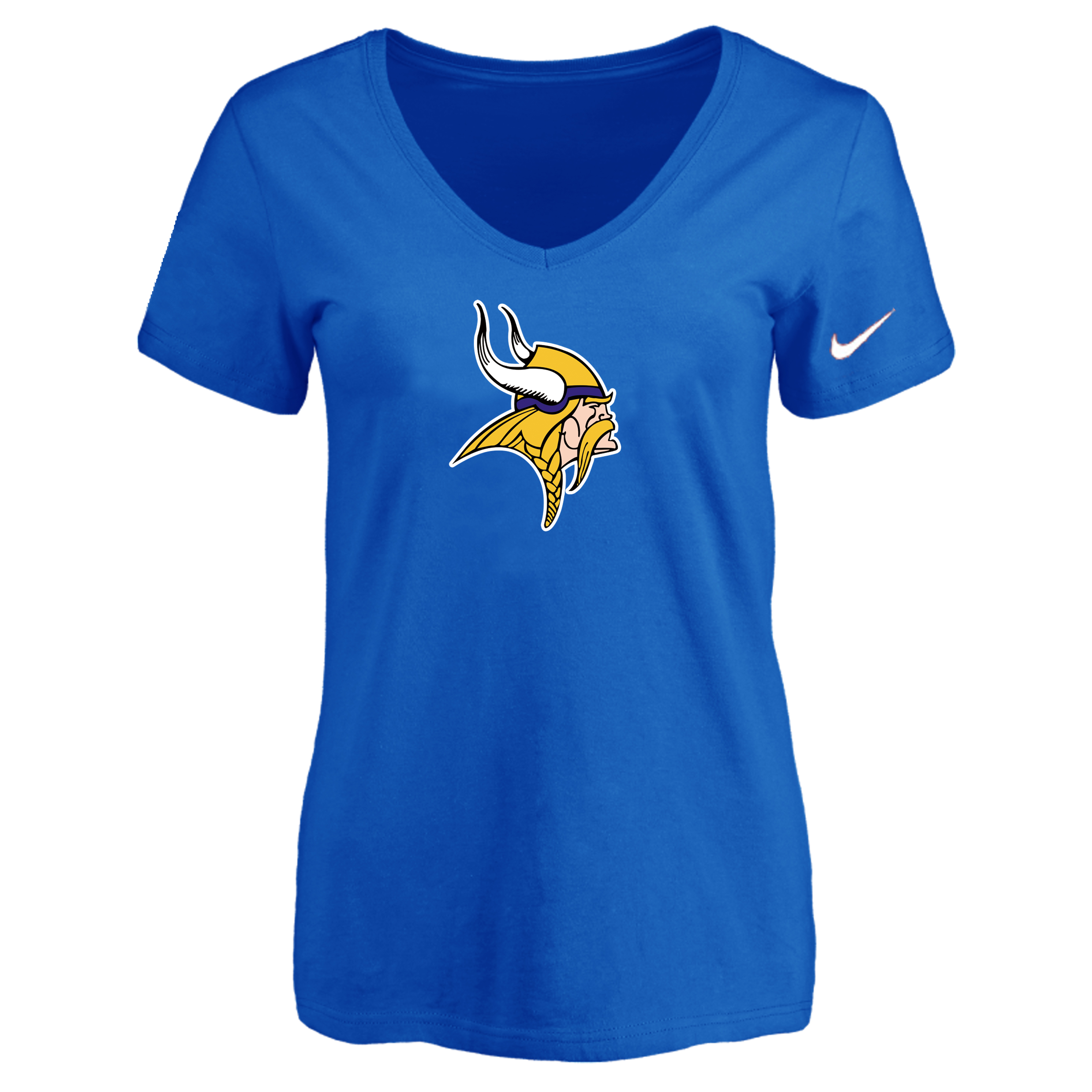 Minnesota Vikings Blue Women's Logo V neck T-Shirt