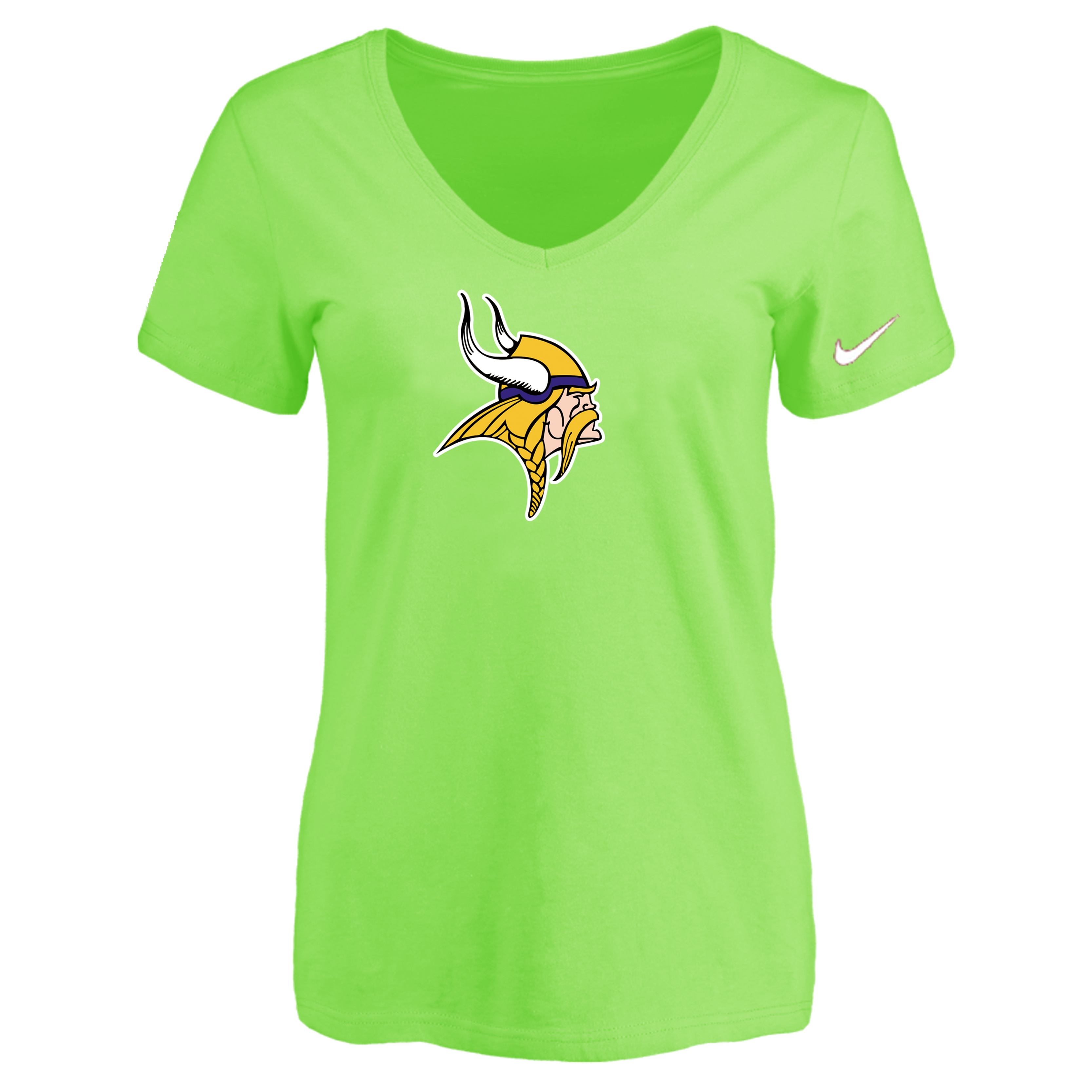 Minnesota Vikings L.Green Women's Logo V neck T-Shirt