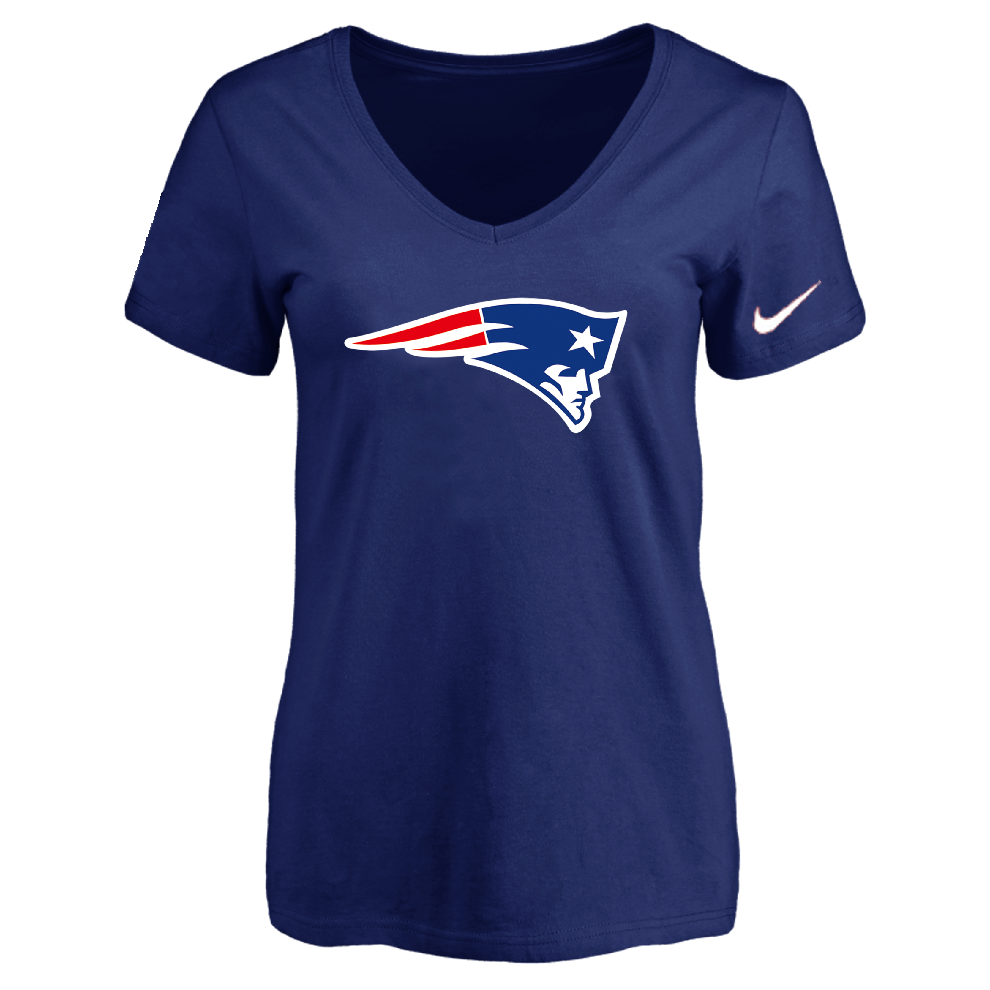 New England Patriots D.Blue Women's Logo V neck T-Shirt