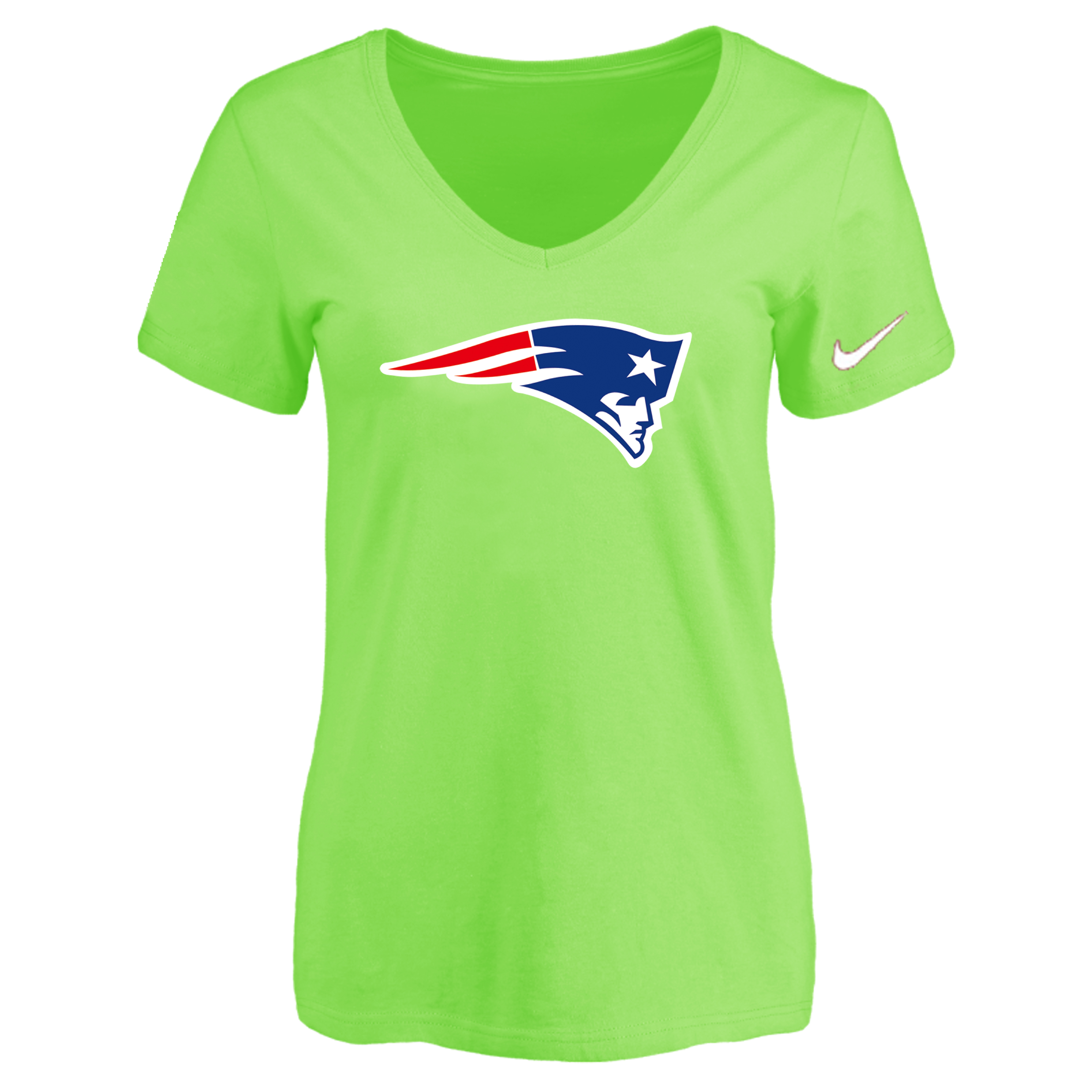 New England Patriots L.Green Women's Logo V neck T-Shirt