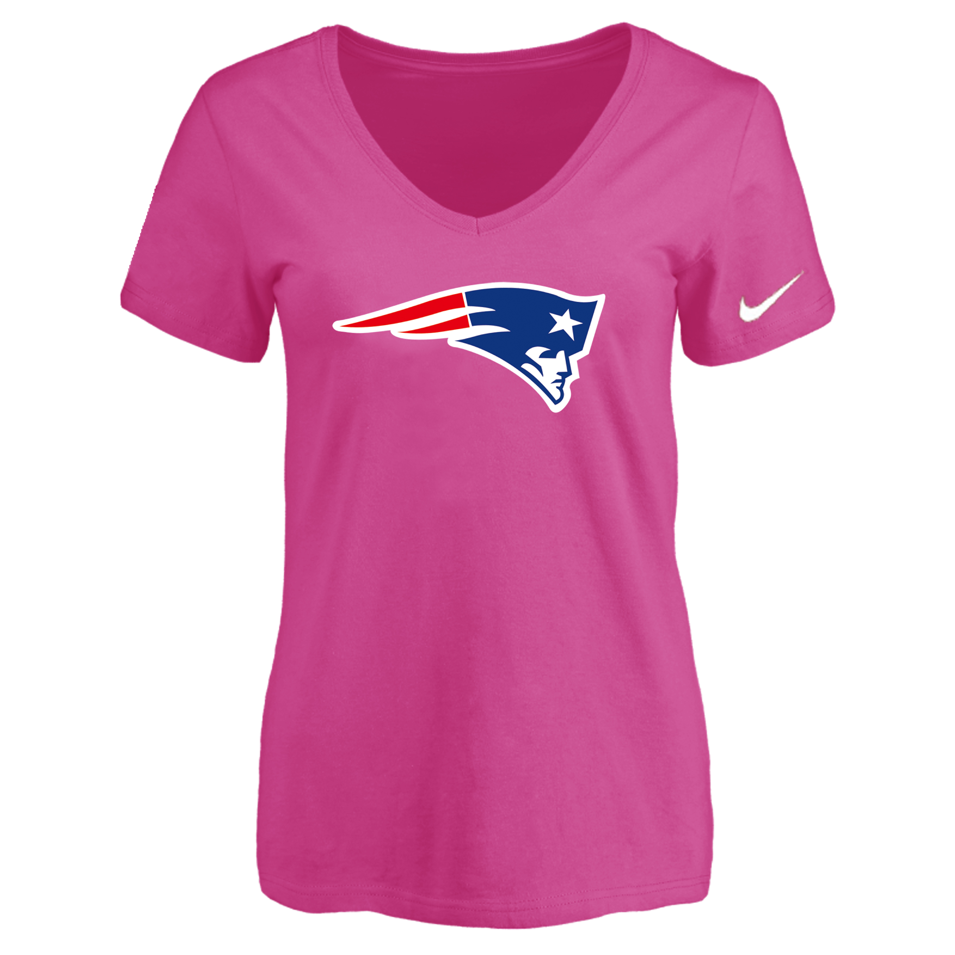 New England Patriots Peach Women's Logo V neck T-Shirt