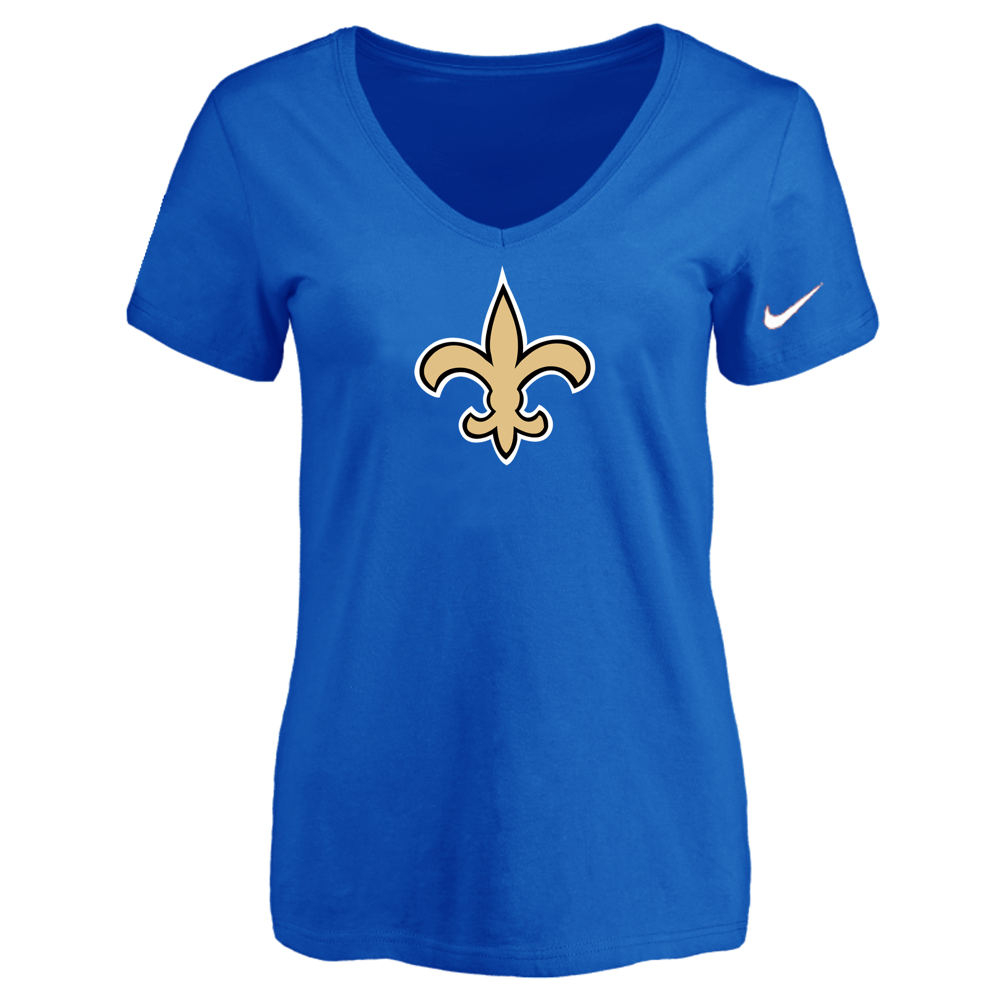 New Orleans Saints Blue Women's Logo V neck T-Shirt