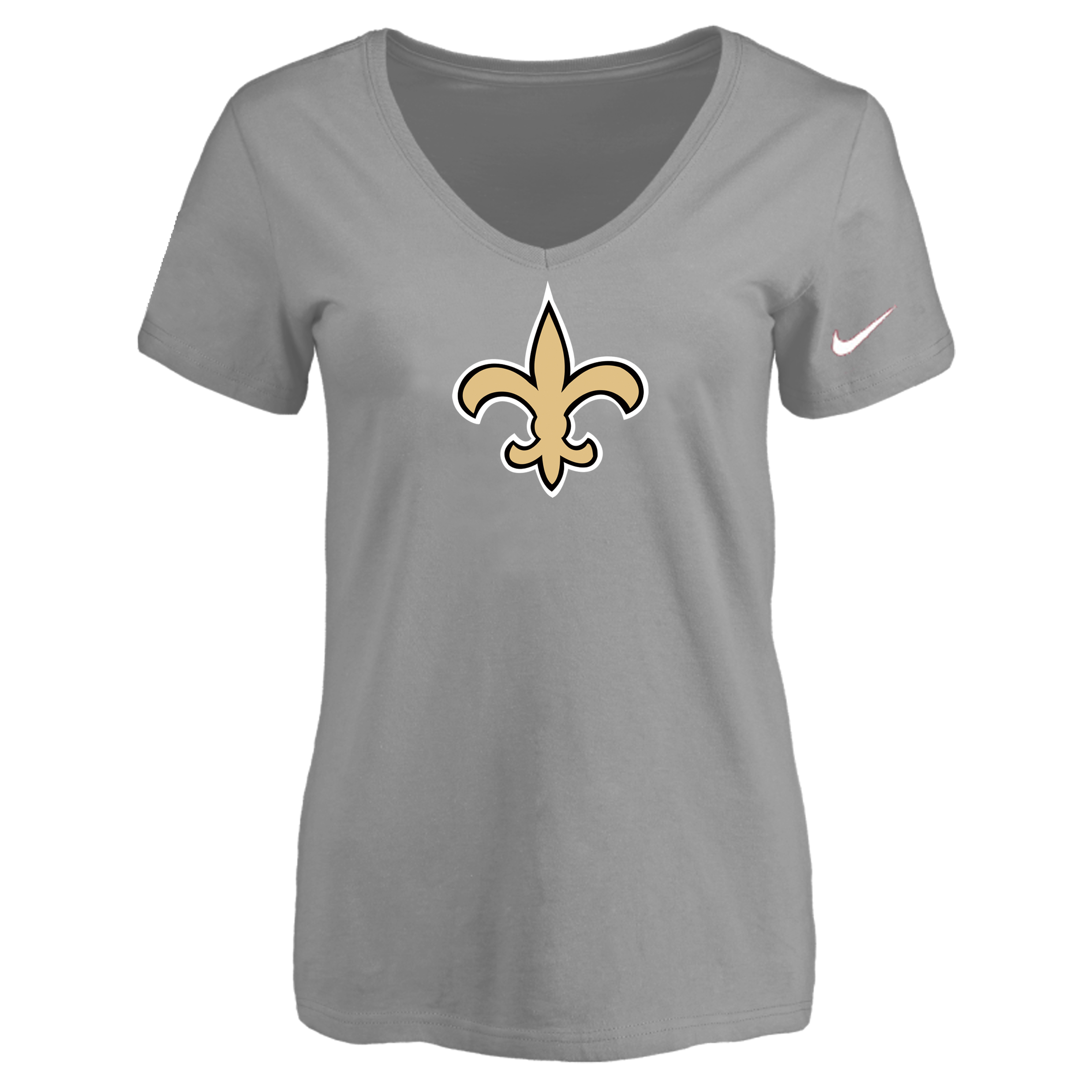 New Orleans Saints L.Gray Women's Logo V neck T-Shirt