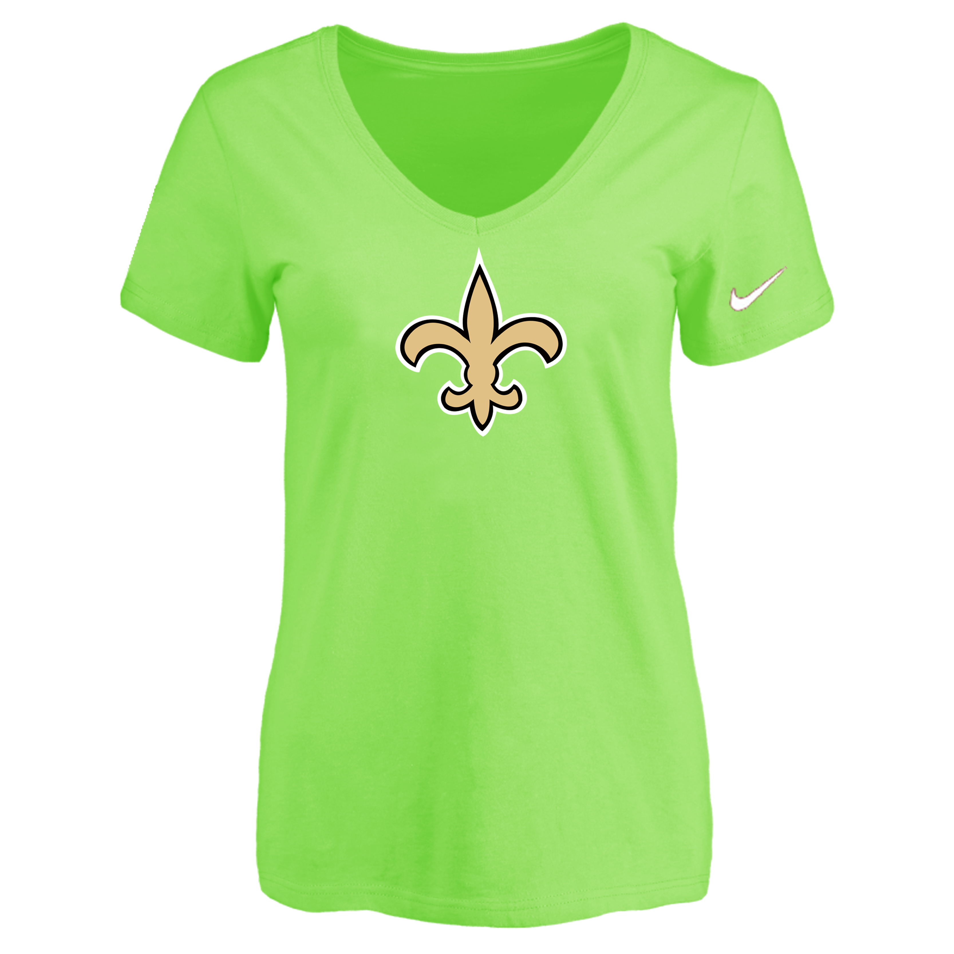 New Orleans Saints L.Green Women's Logo V neck T-Shirt