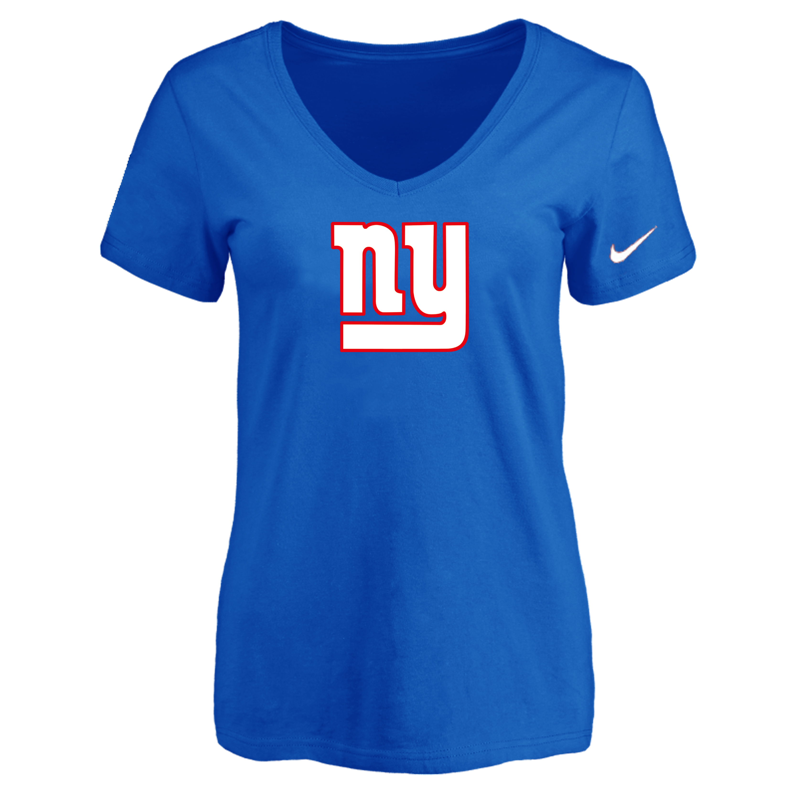 New York Giants Blue Women's Logo V neck T-Shirt