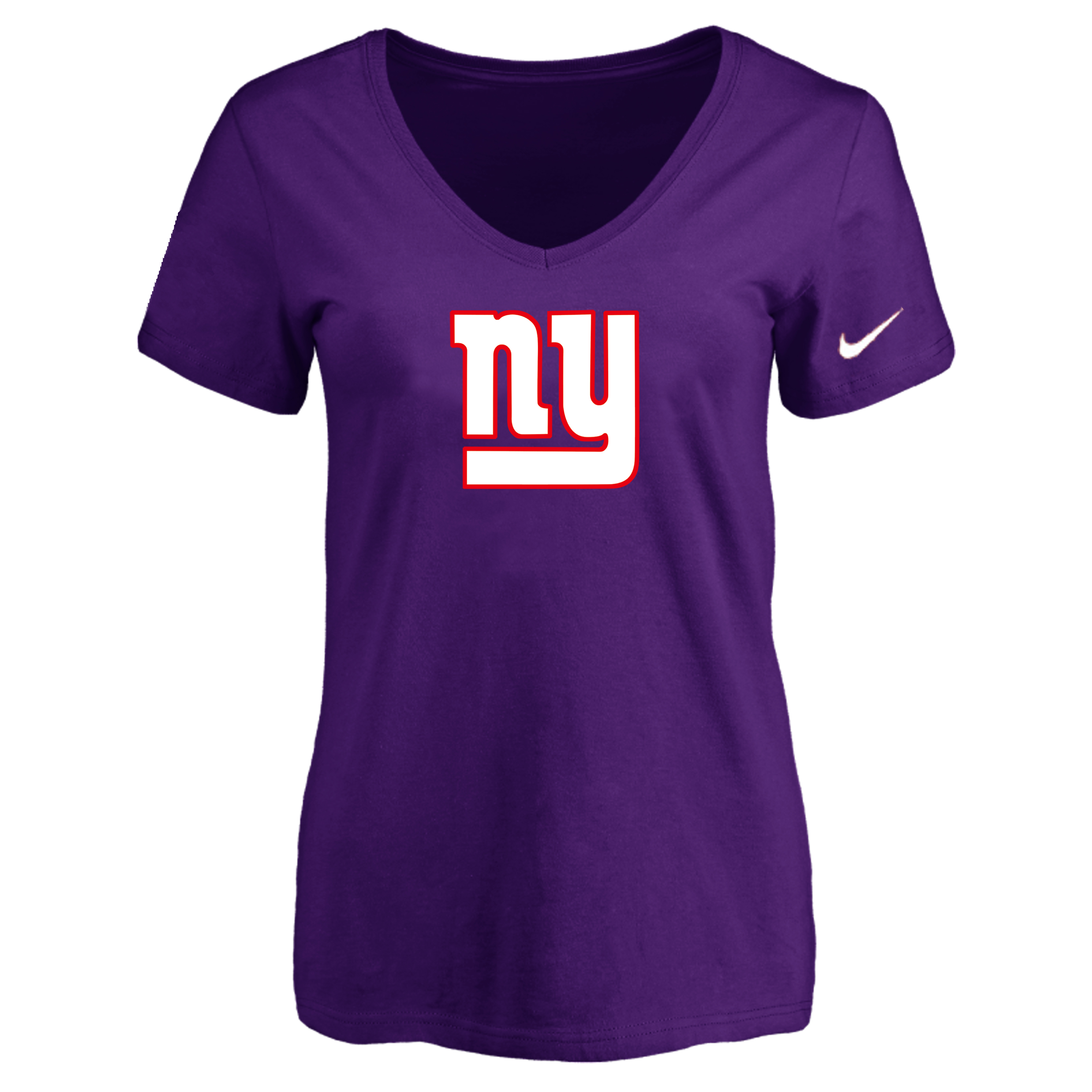 New York Giants Purple Women's Logo V neck T-Shirt