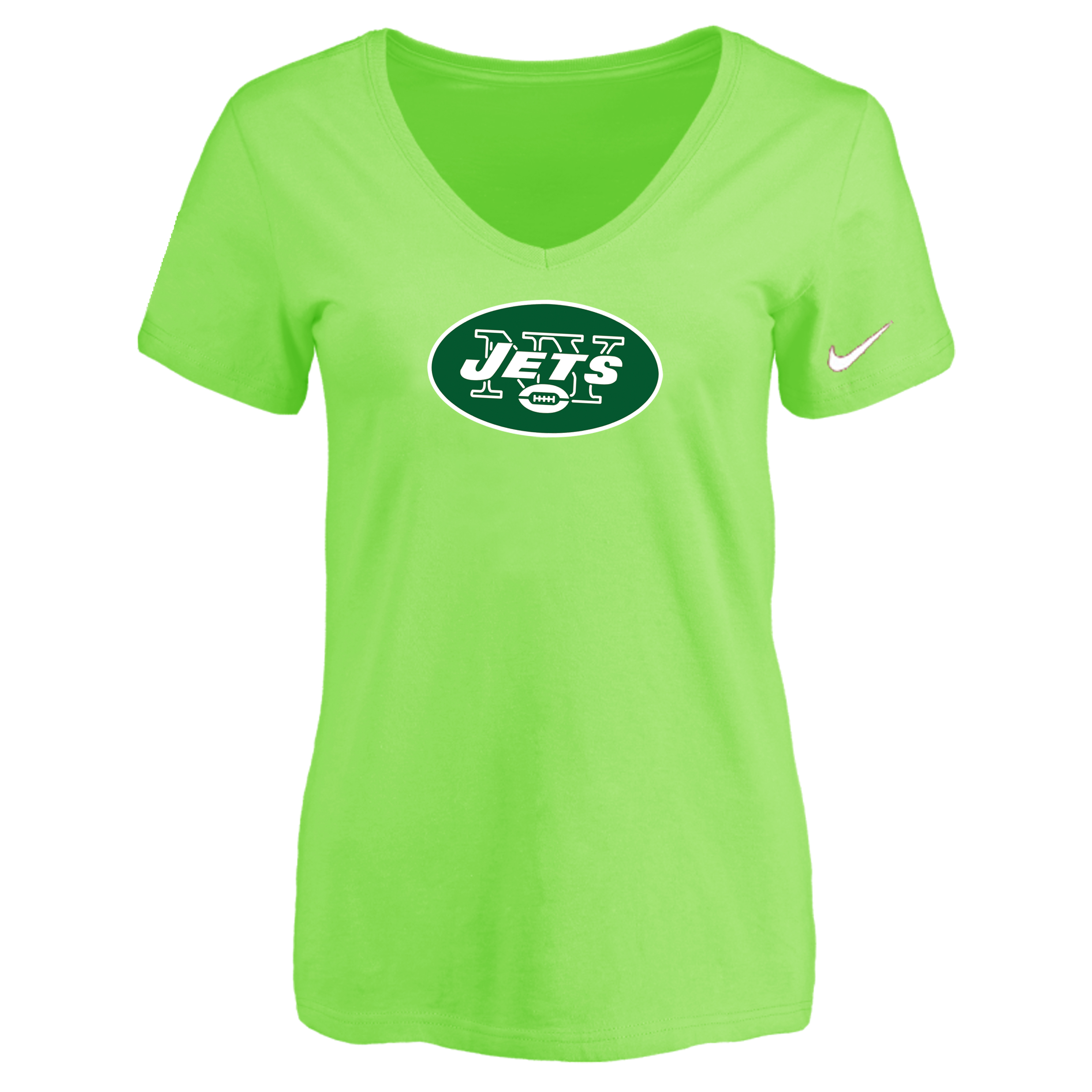 New York Jets L.Green Women's Logo V neck T-Shirt New York Jets L.Green Women's Logo V neck T-Shirt