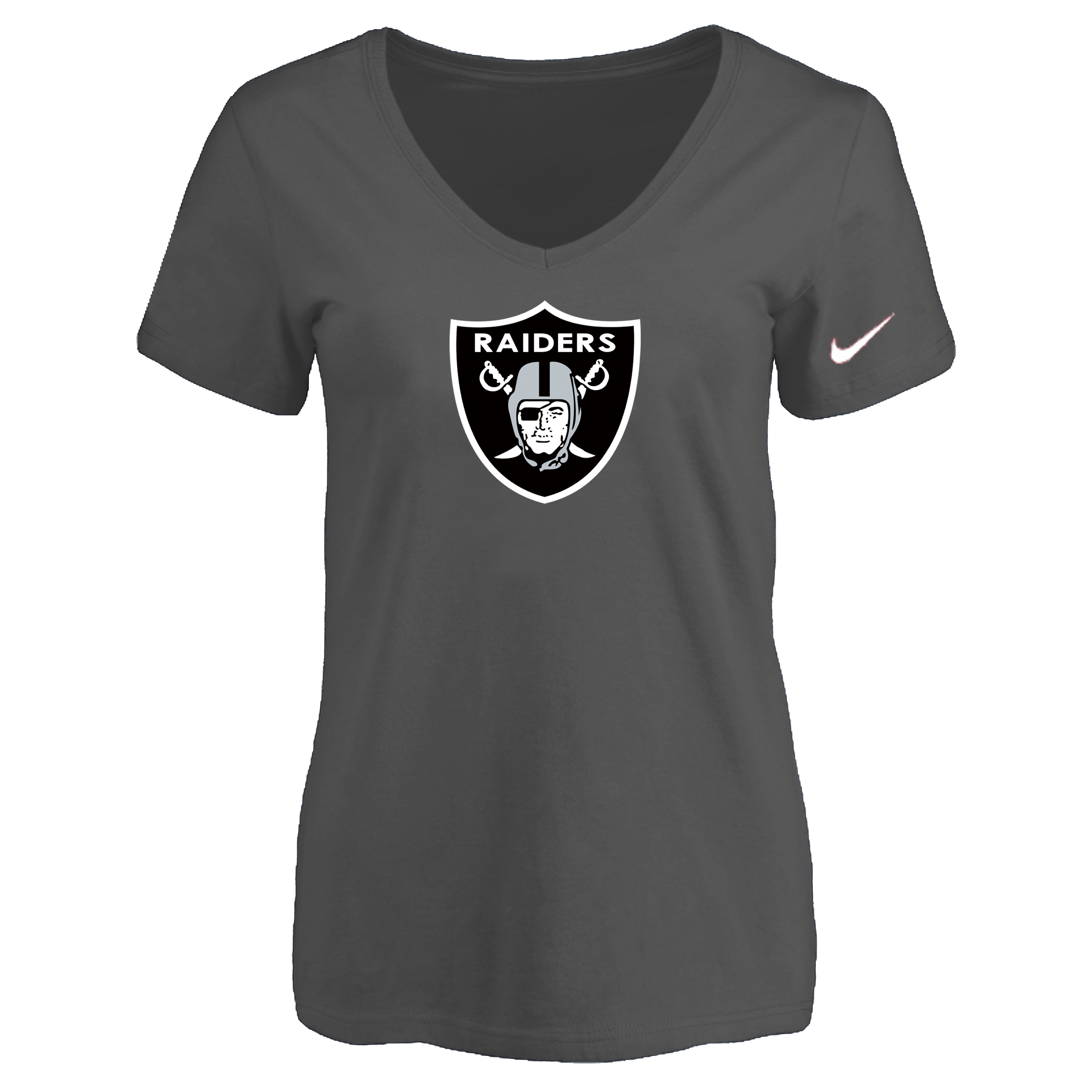 Oakland Raiders D.Gray Women's Logo V neck T-Shirt