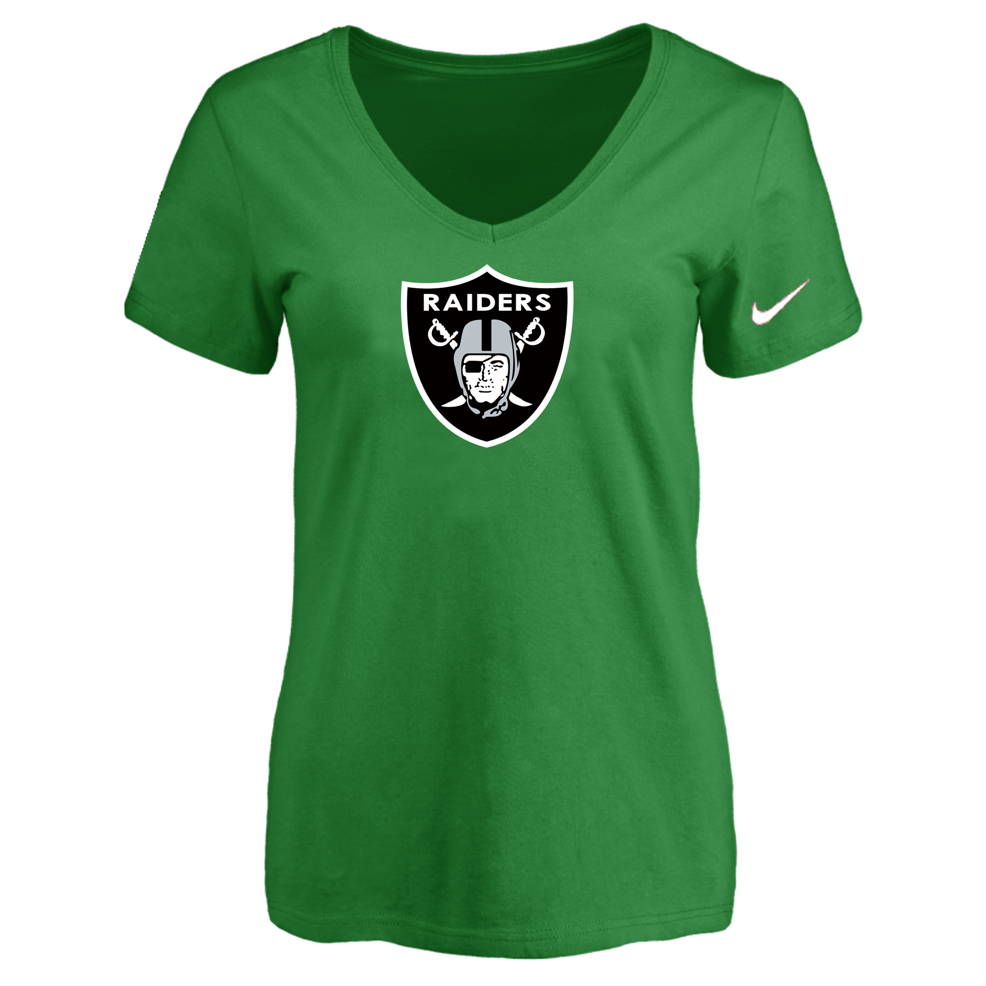 Oakland Raiders D.Green Women's Logo V neck T-Shirt