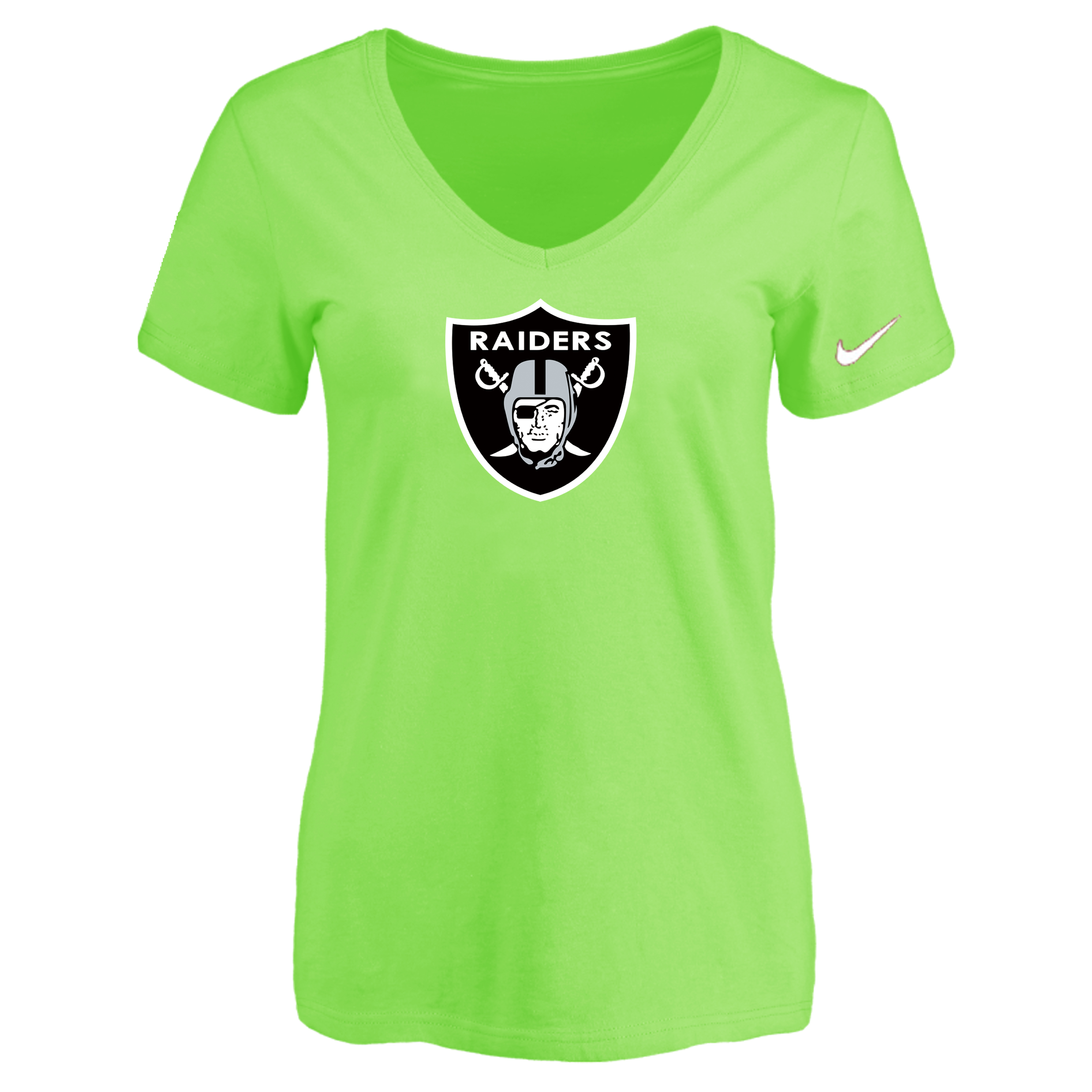 Oakland Raiders L.Green Women's Logo V neck T-Shirt