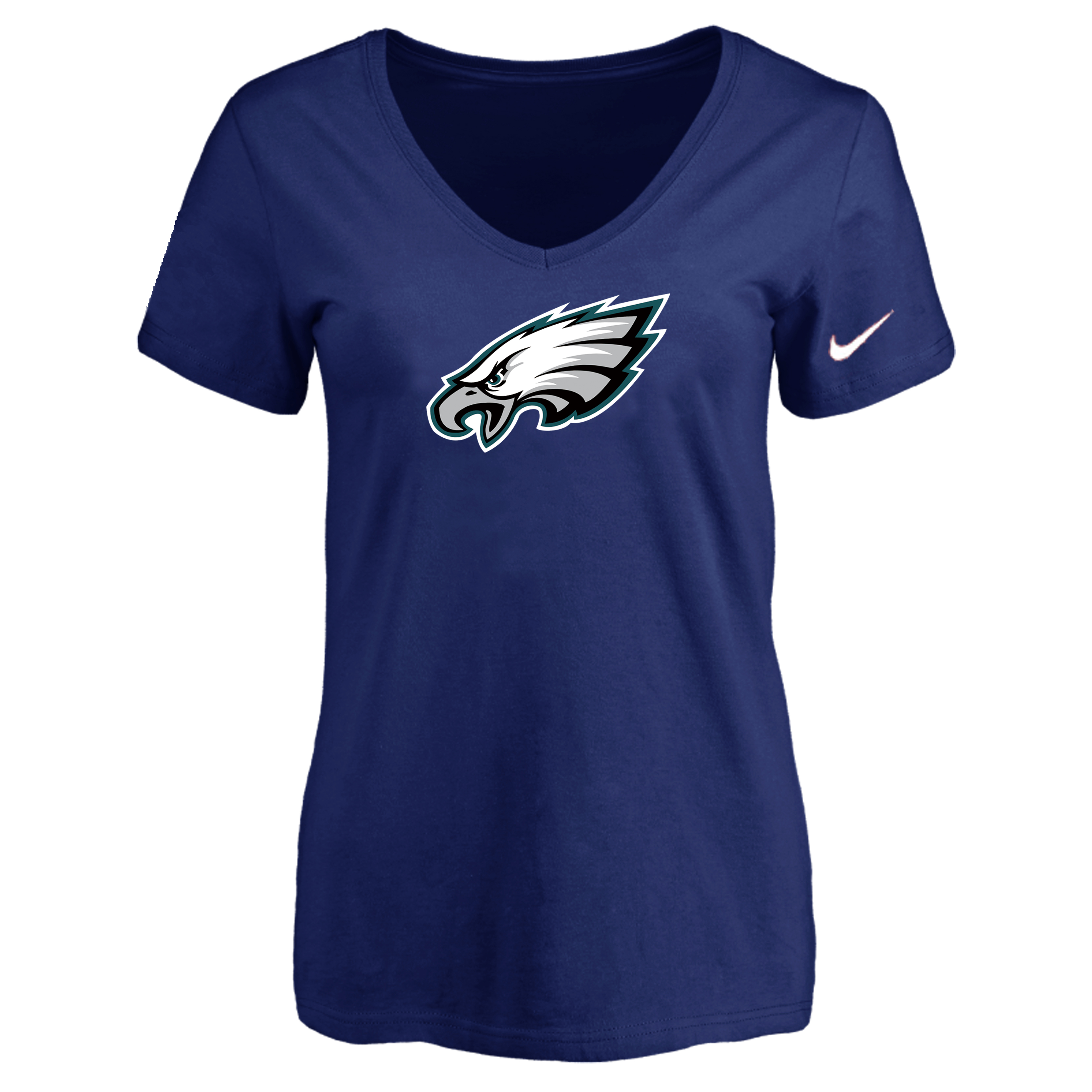 Philadelphia Eagles D.Blue Women's Logo V neck T-Shirt