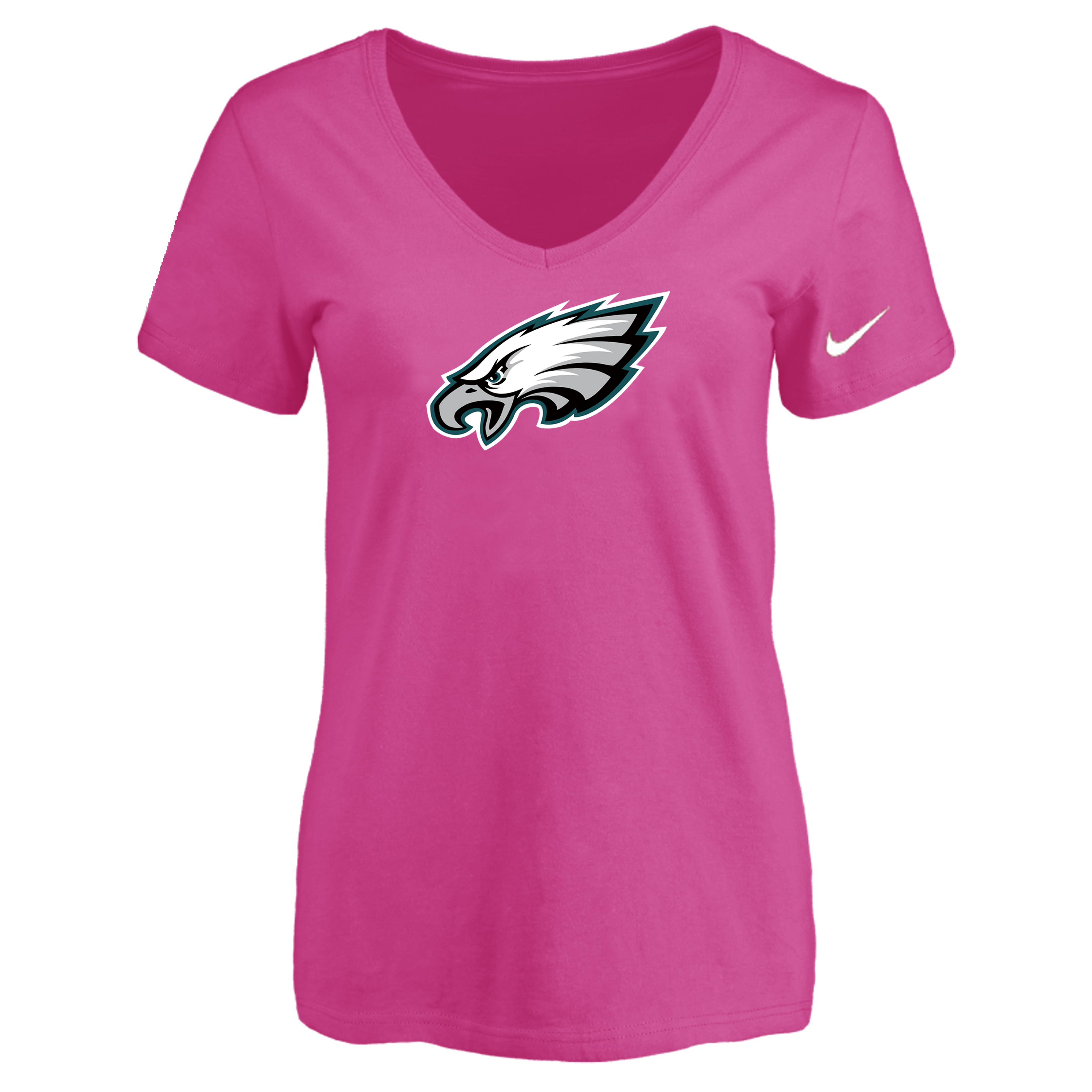Philadelphia Eagles Peach Women's Logo V neck T-Shirt