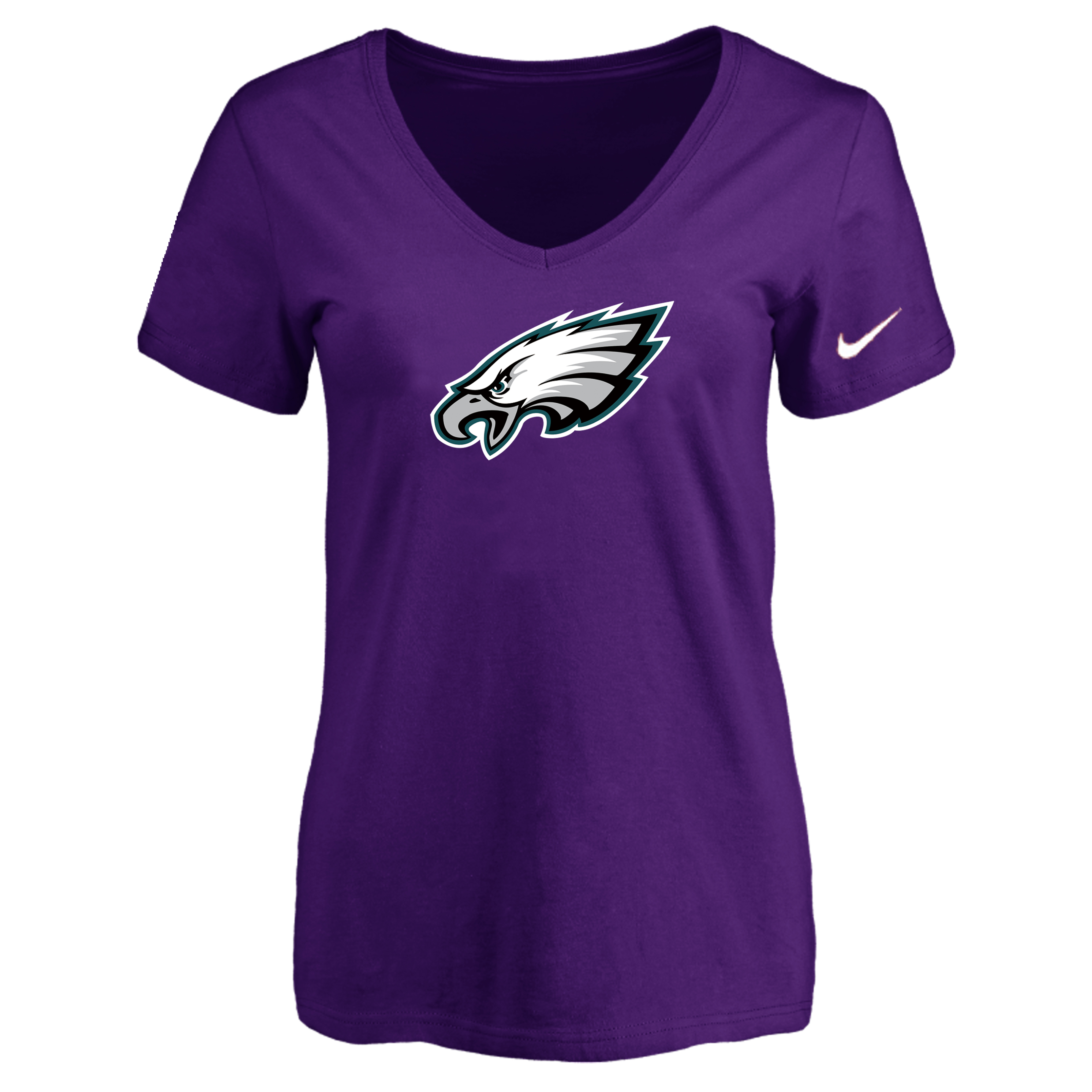 Philadelphia Eagles Purple Women's Logo V neck T-Shirt
