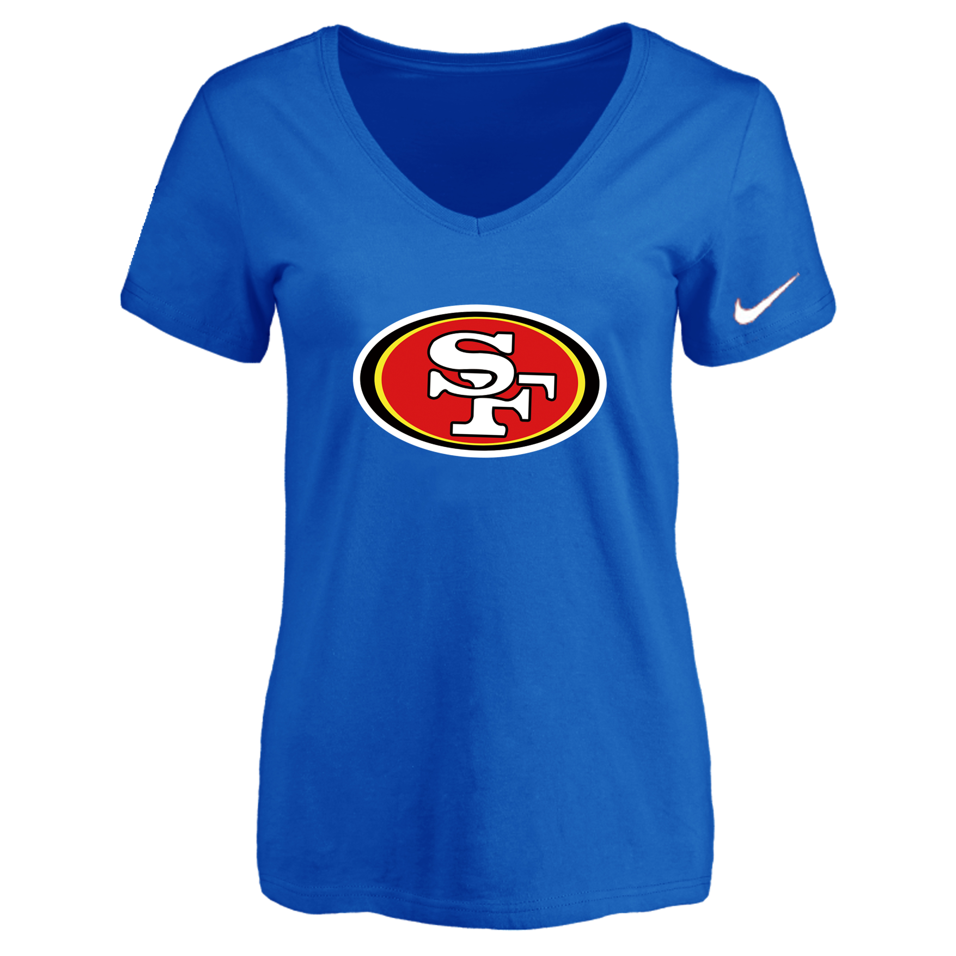 San Francisco 49ers Blue Women's Logo V neck T-Shirt
