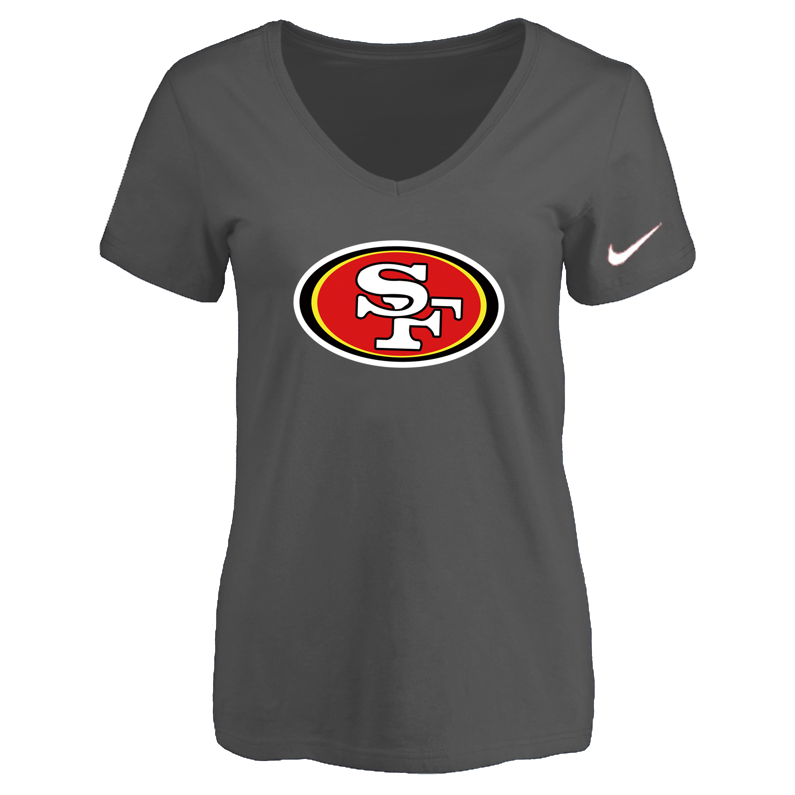 San Francisco 49ers D.Gray Women's Logo V neck T-Shirt