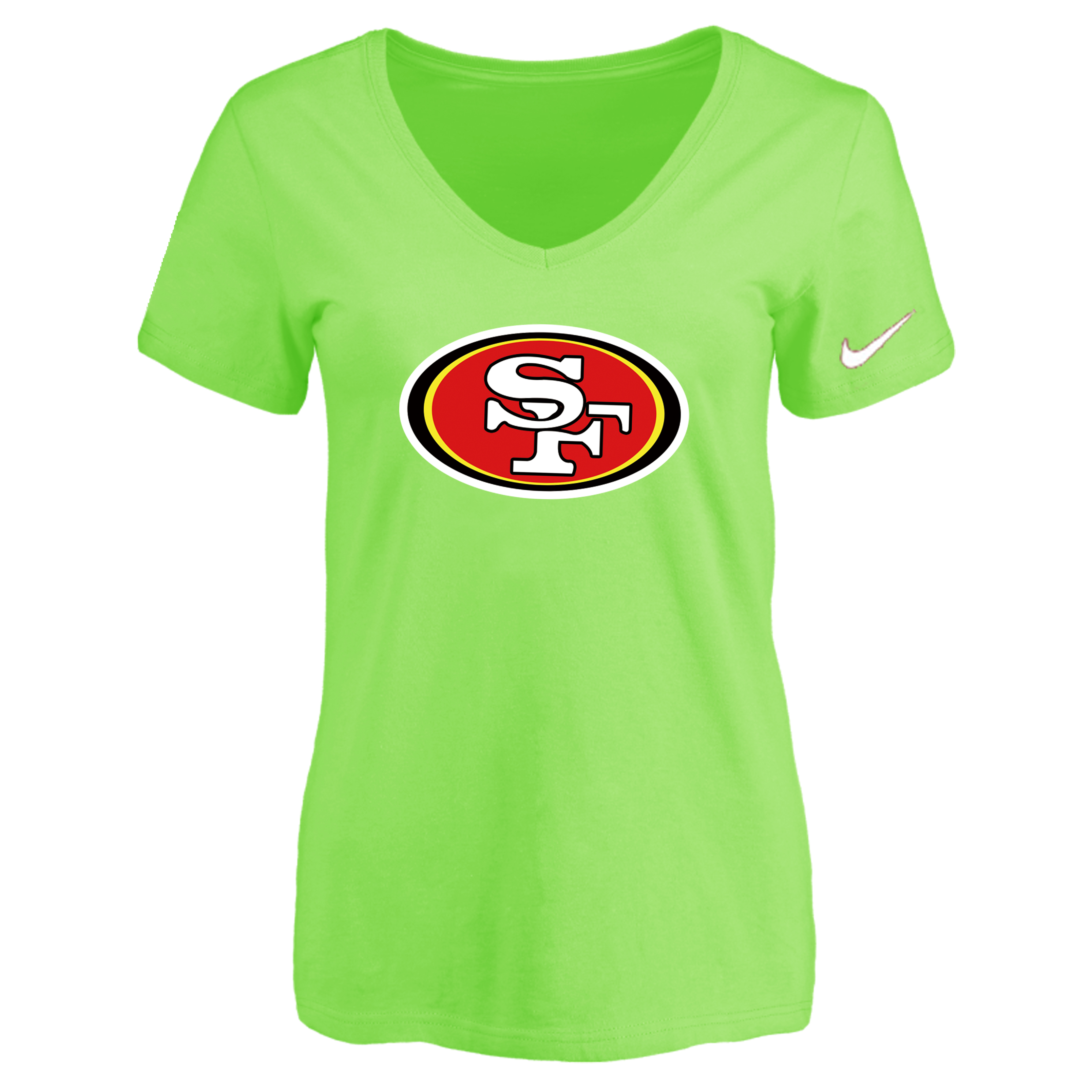 San Francisco 49ers L.Green Women's Logo V neck T-Shirt