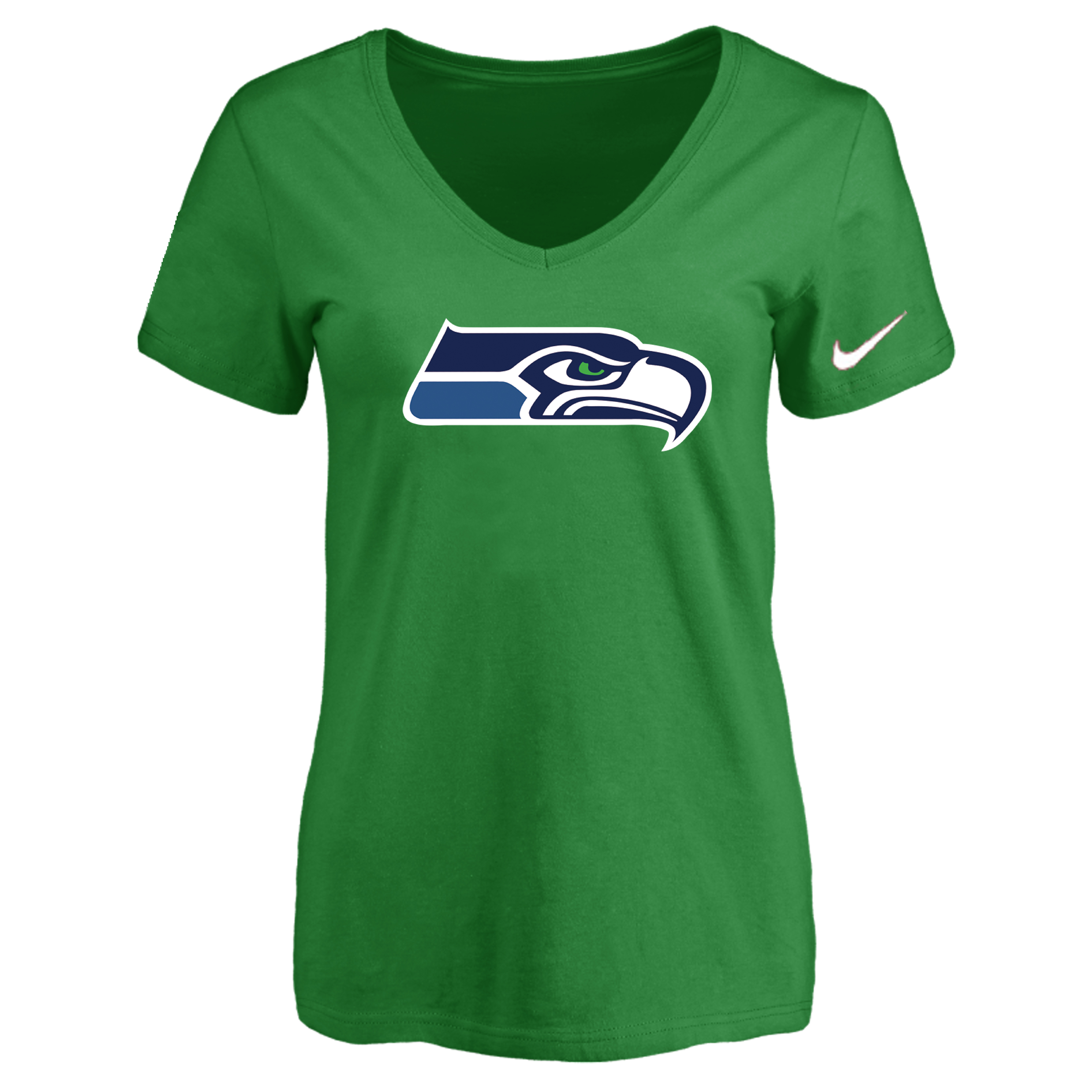 Seattle Seahawks D.Green Women's Logo V neck T-Shirt