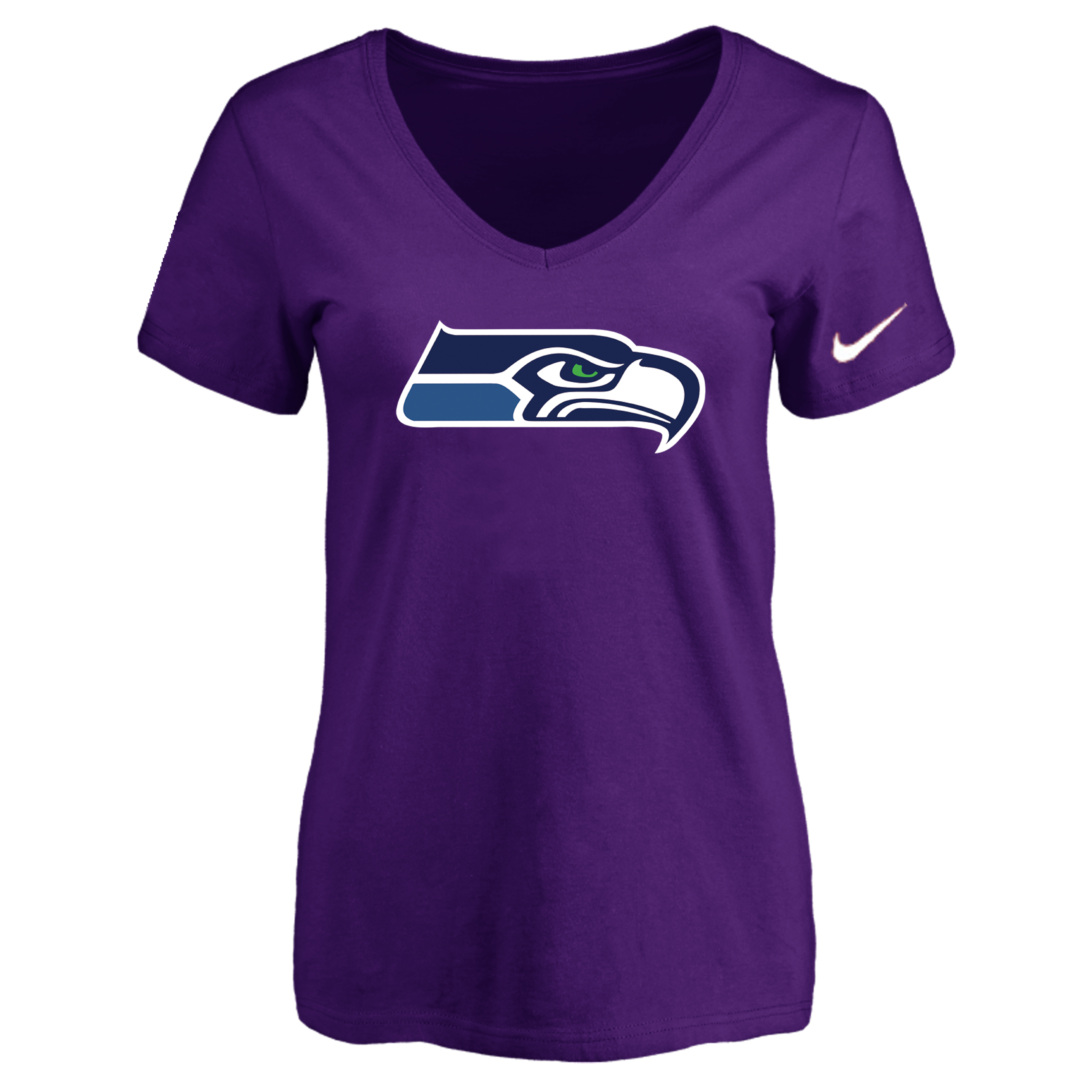 Seattle Seahawks Purple Women's Logo V neck T-Shirt
