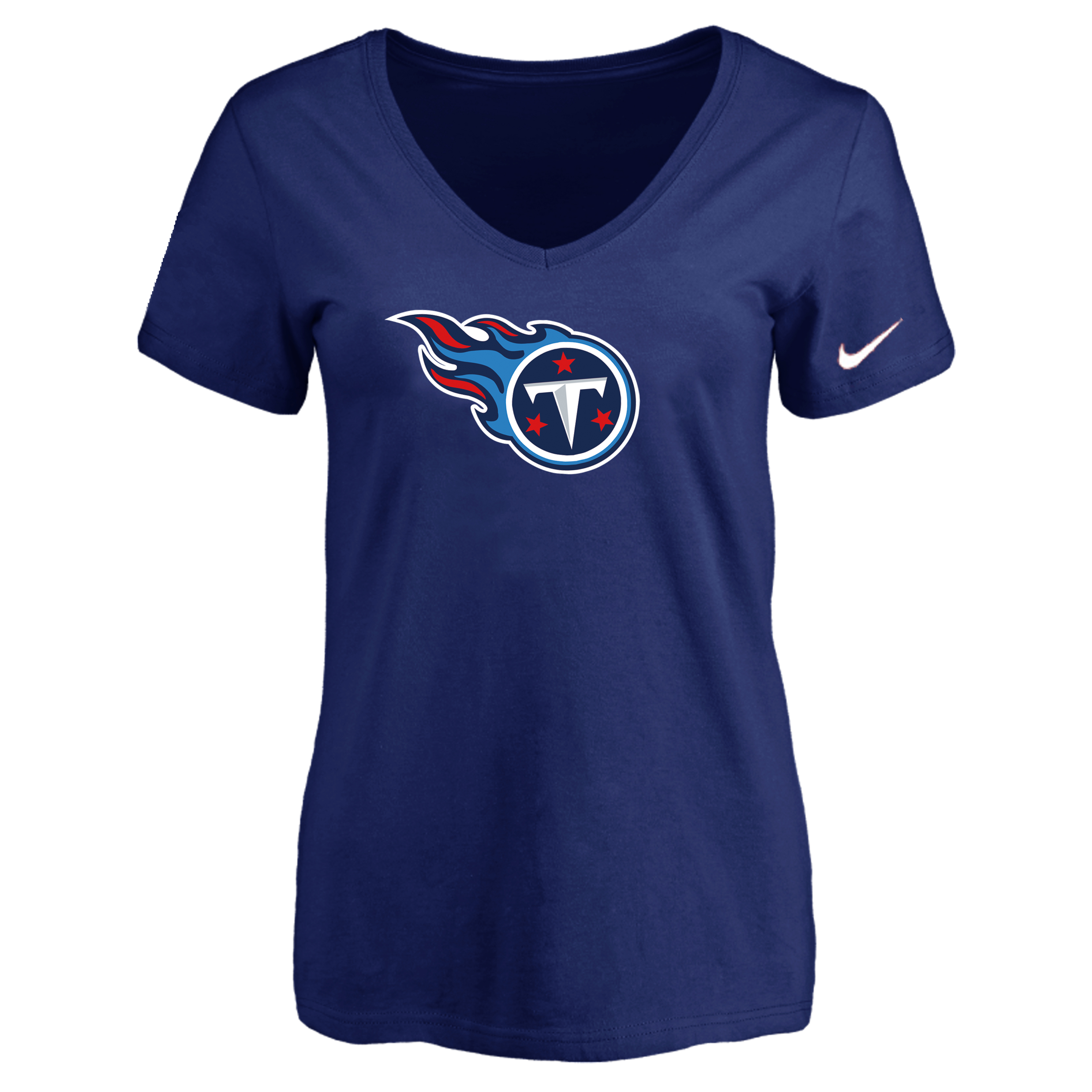 Tennessee Titans D.Blue Women's Logo V neck T-Shirt