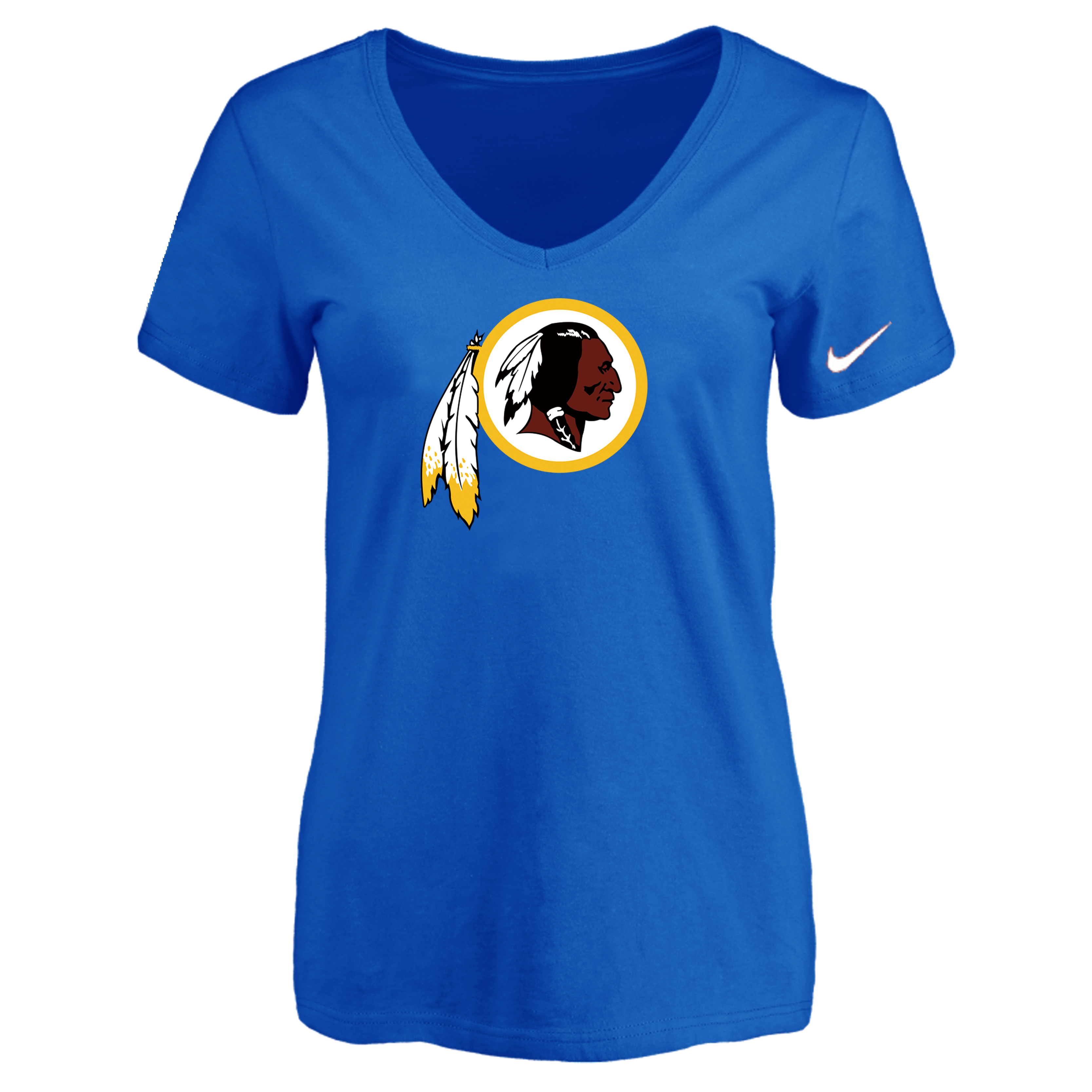 Washington Redskins Blue Women's Logo V neck T-Shirt