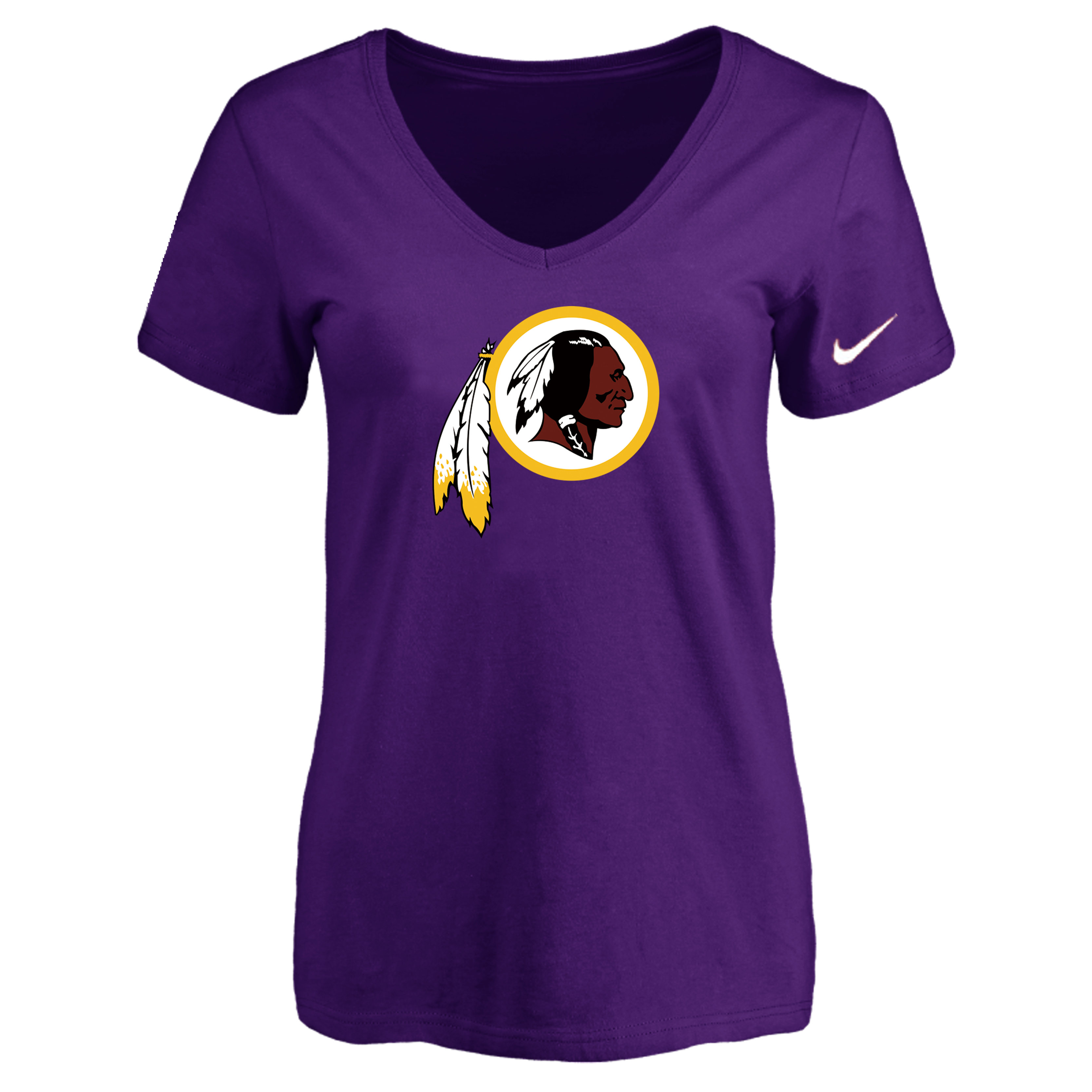 Washington Redskins Purple Women's Logo V neck T-Shirt