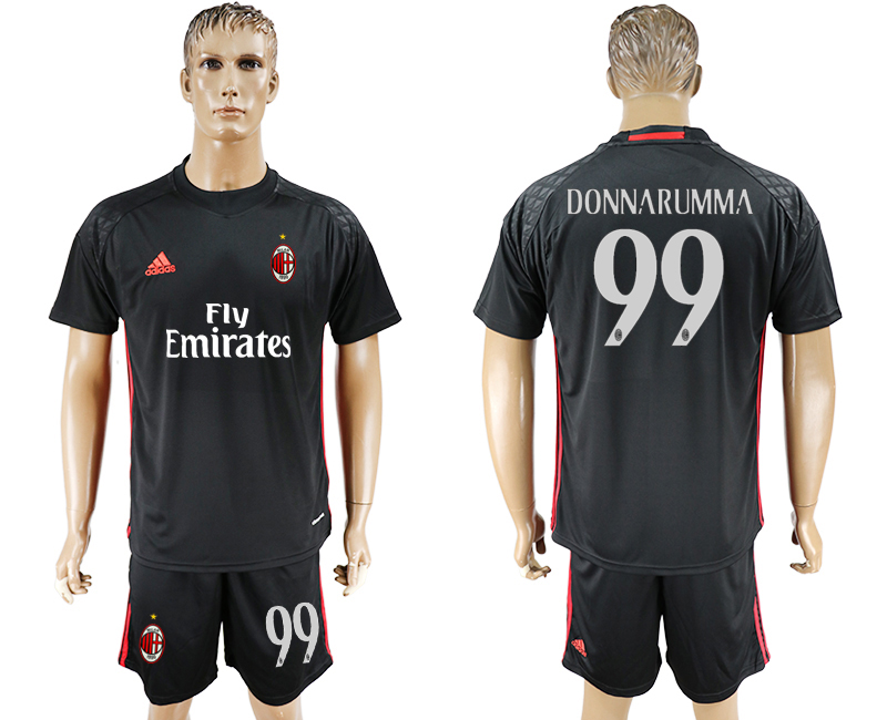 2016-17 AC Milan 99 DONNARUMMA Black Goalkeeper Soccer Jersey