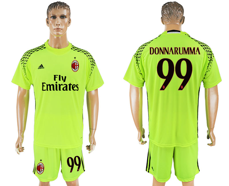 2016-17 AC Milan 99 DONNARUMMA Fluorescent Green Goalkeeper Soccer Jersey