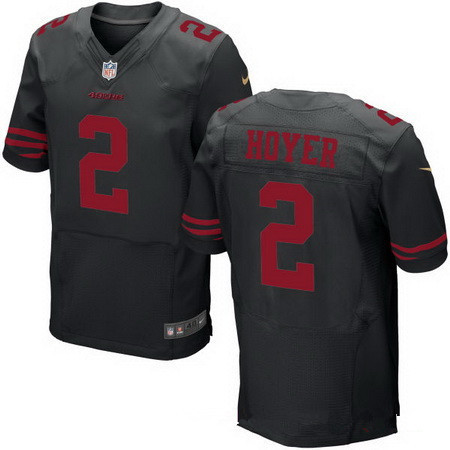 Nike 49ers 2 Brian Hoyer Black Elite Jersey