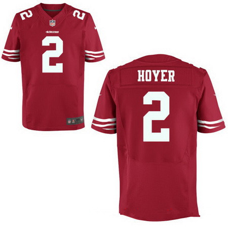 Nike 49ers 2 Brian Hoyer Red Elite Jersey